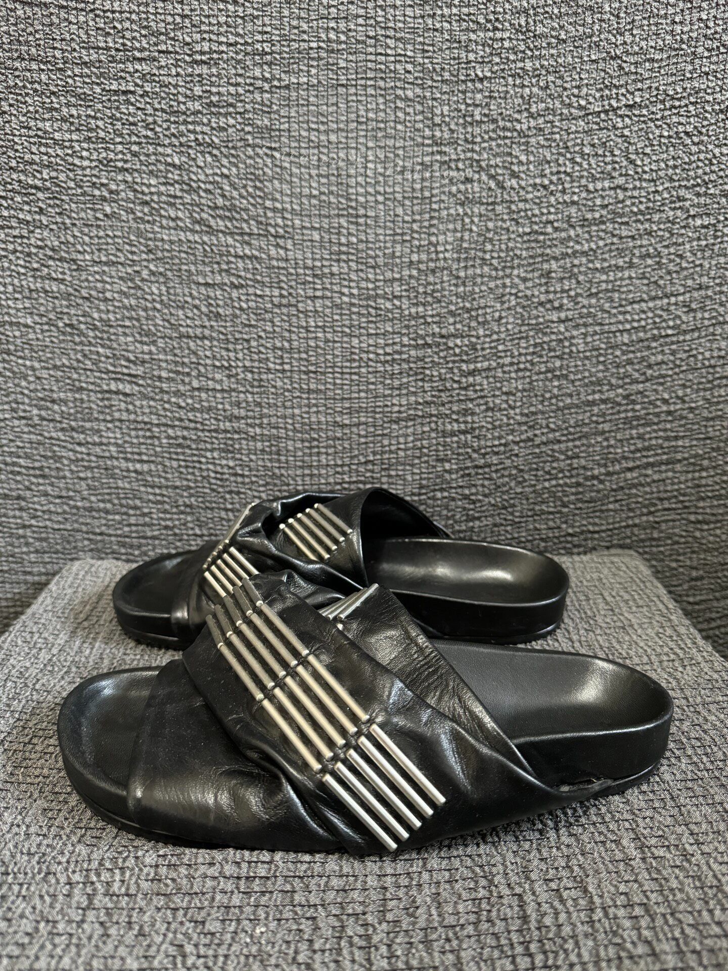Rick Owens Rick Owens Laser Metal Open-Toe Leather Slippers Size US 7 / IT 37 - 3 Thumbnail
