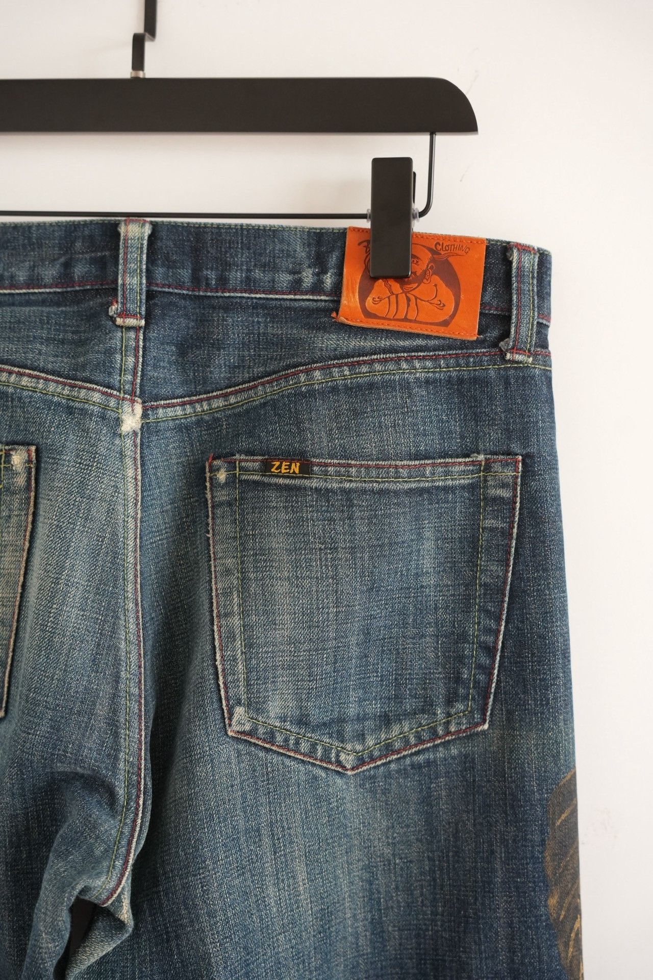 Other ZEN Kyoto Yuzen Koi Hand-Painted Jeans Size US 34 / EU 50 - 4 Thumbnail