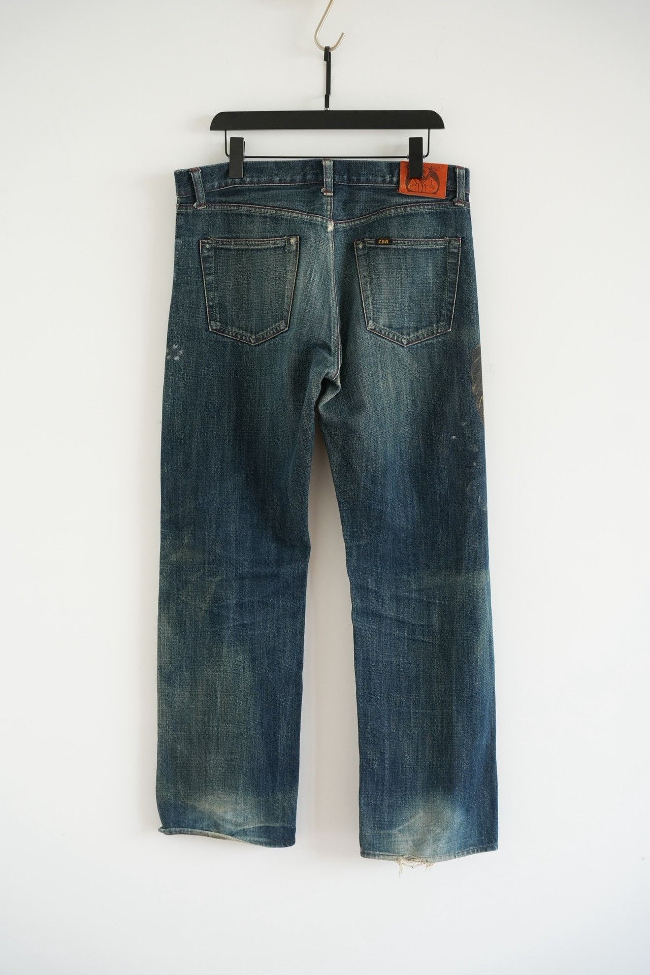 Other ZEN Kyoto Yuzen Koi Hand-Painted Jeans Size US 34 / EU 50 - 2 Thumbnail