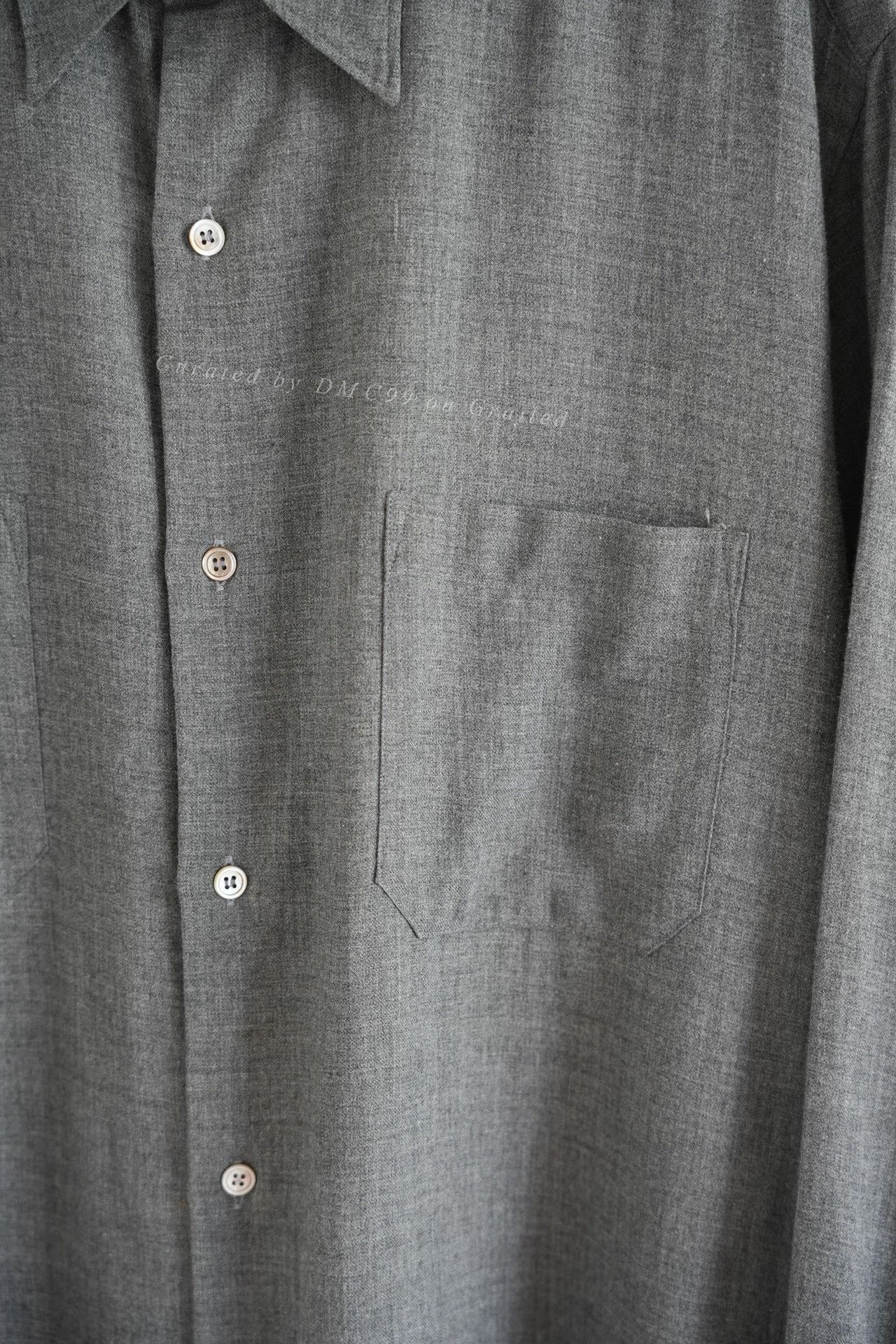 Yohji Yamamoto Yohji Yamamoto 80s Scissors Collar Wool Gray Shirt Size US M / EU 48-50 / 2 - 4 Thumbnail