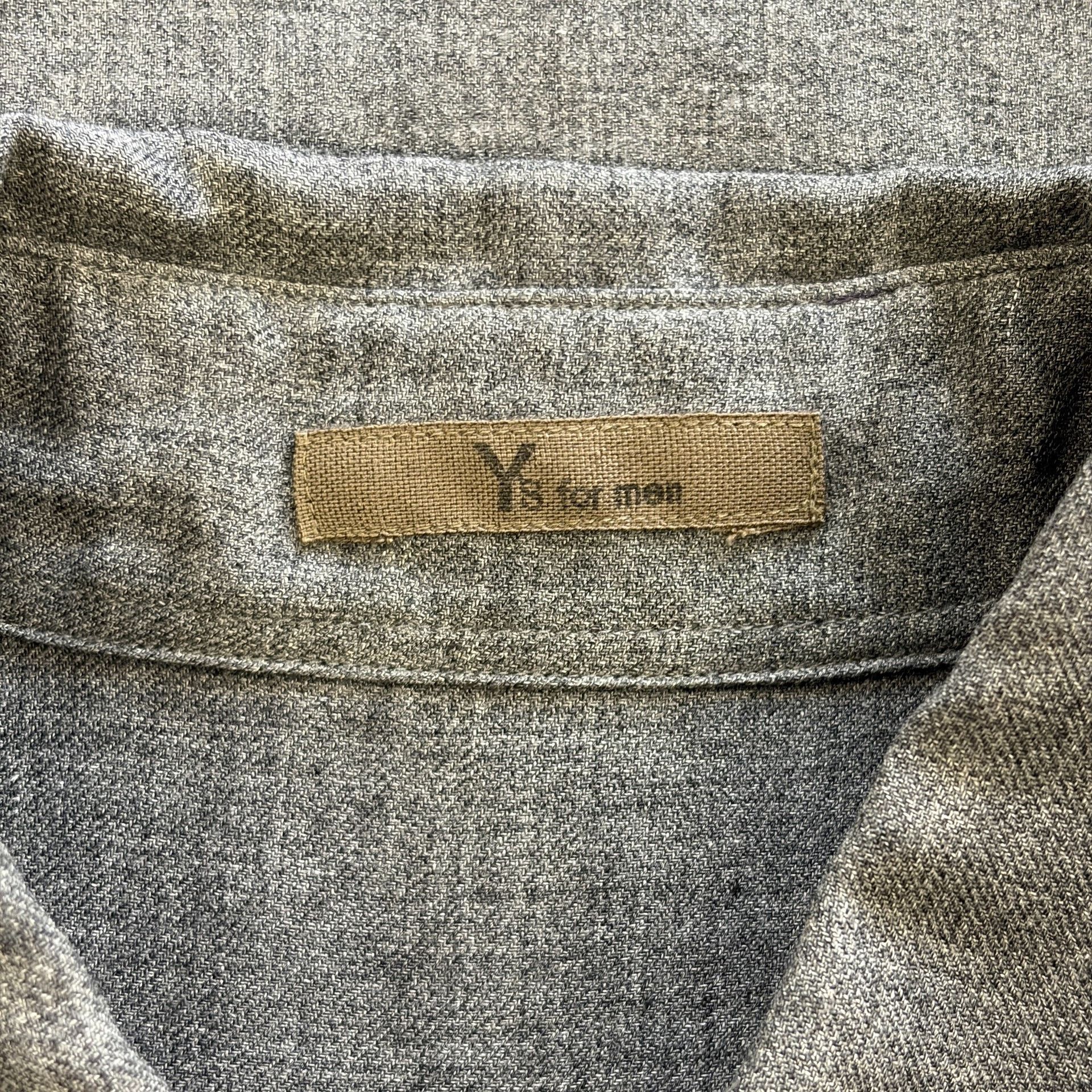 Yohji Yamamoto Yohji Yamamoto 80s Scissors Collar Wool Gray Shirt Size US M / EU 48-50 / 2 - 5 Thumbnail