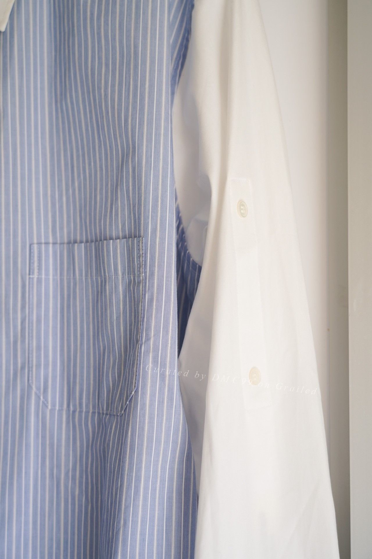 Yohji Yamamoto Yohji Yamamoto 13SS Blue Stripe Shirt Size US XL / EU 56 / 4 - 4 Thumbnail