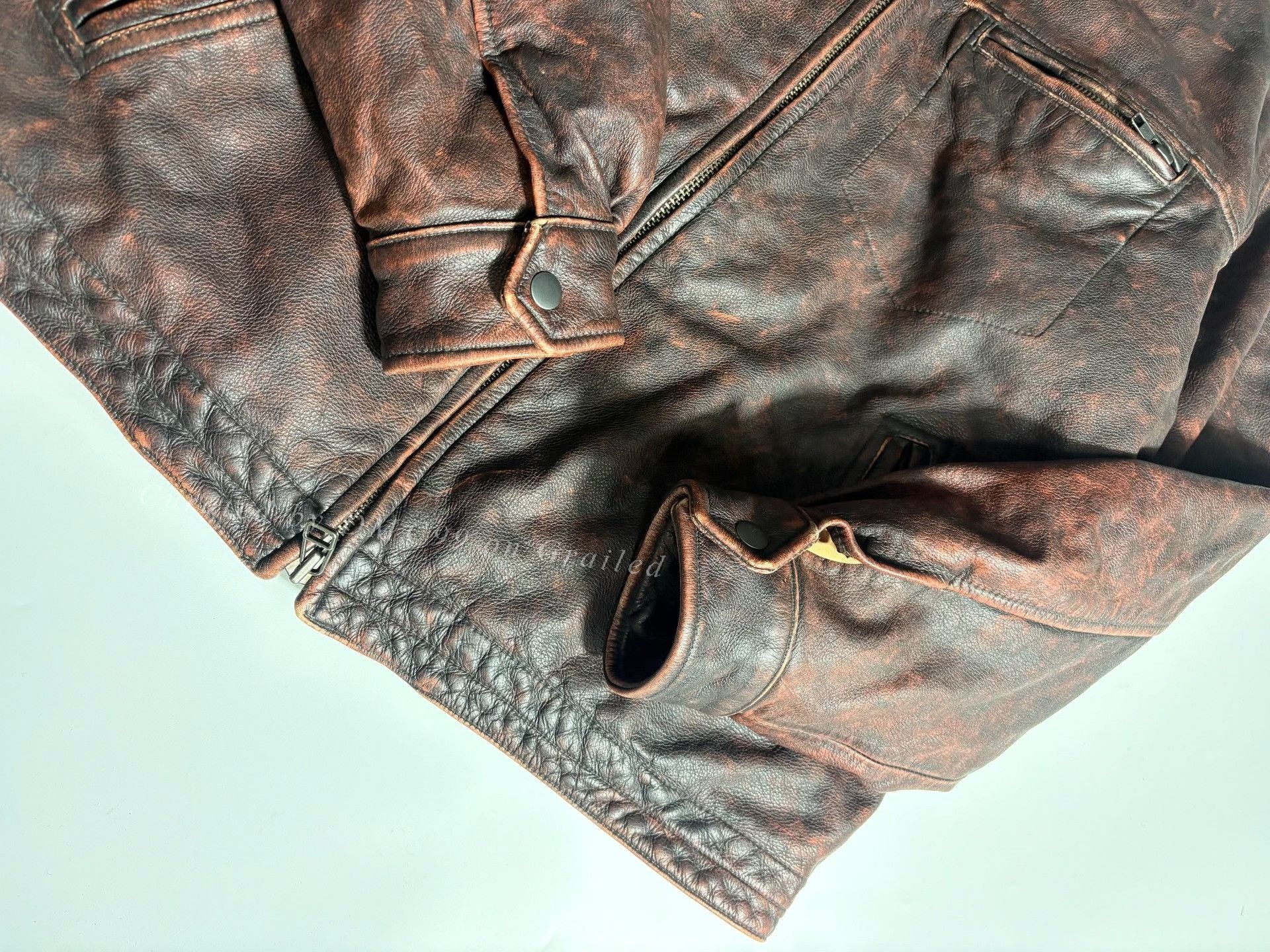 FrizmWORKS Prizm Works Distressed Leather Jacket Size US L / EU 52-54 / 3 - 4 Thumbnail