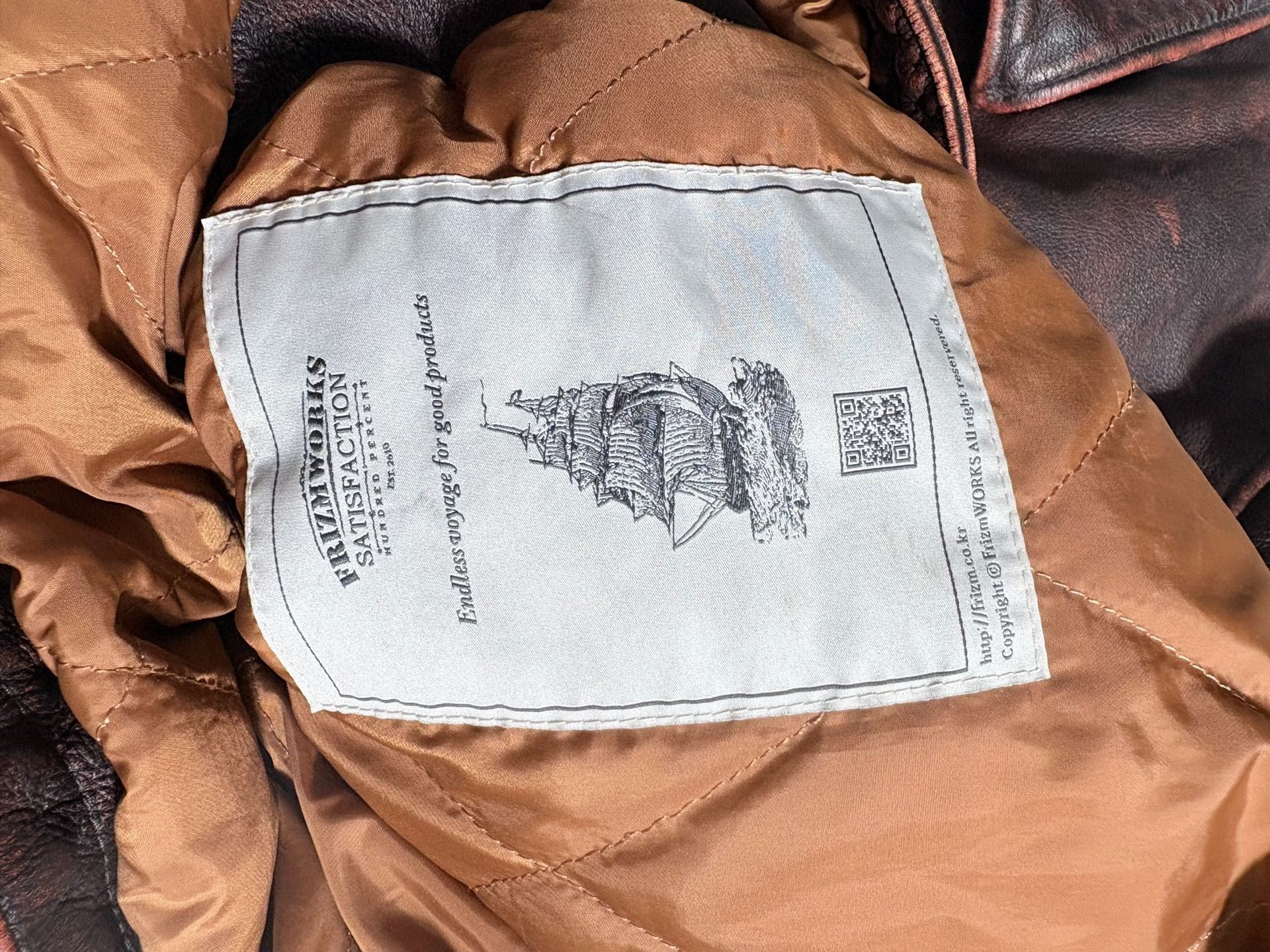 FrizmWORKS Prizm Works Distressed Leather Jacket Size US L / EU 52-54 / 3 - 8 Thumbnail