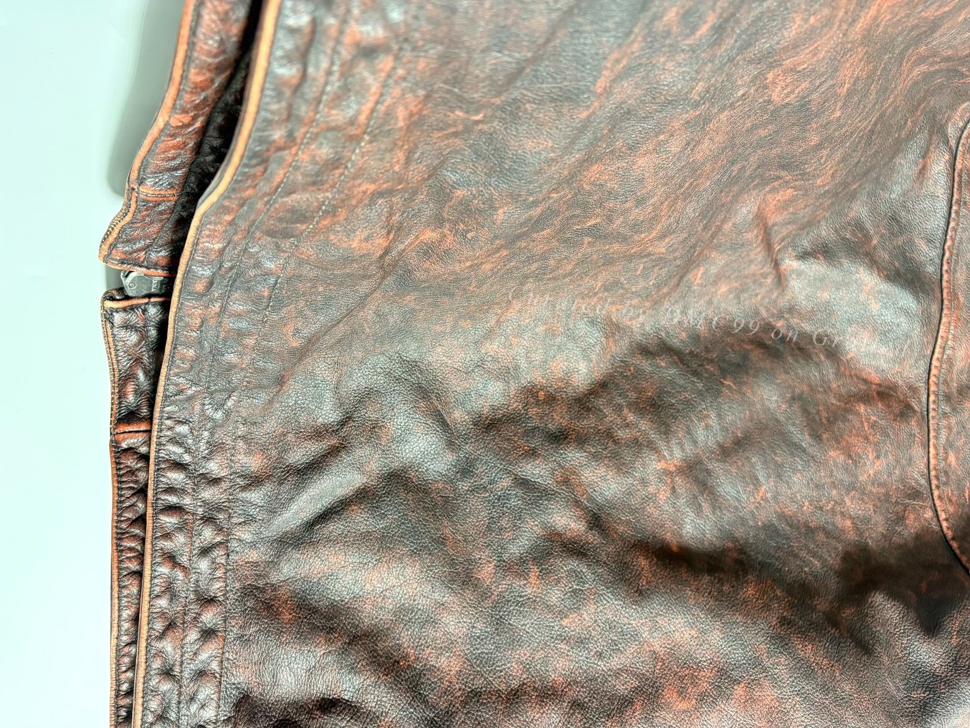 FrizmWORKS Prizm Works Distressed Leather Jacket Size US L / EU 52-54 / 3 - 5 Thumbnail