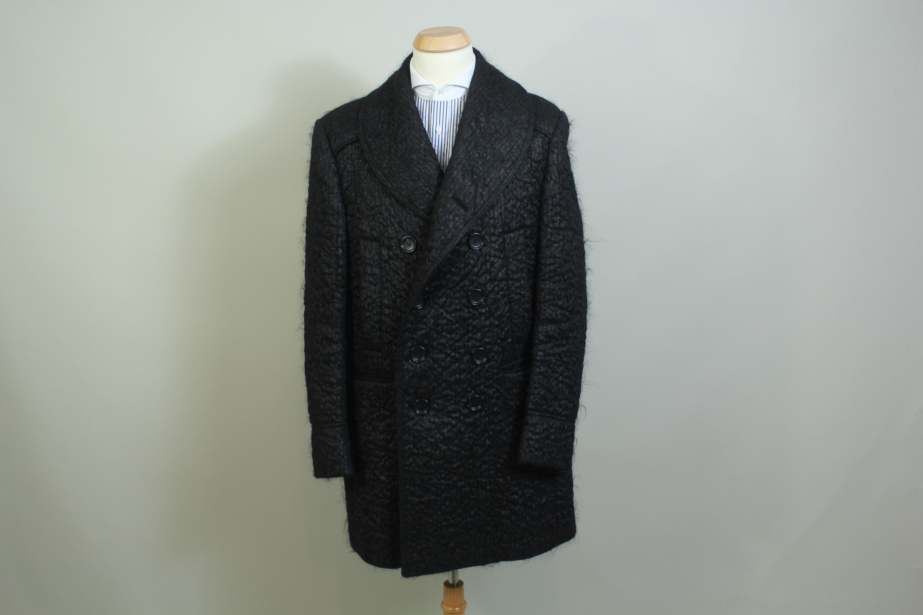 Z Zegna Waxed Persian Lamb Pea Coat Size US M / EU 48-50 / 2 - 1 Thumbnail