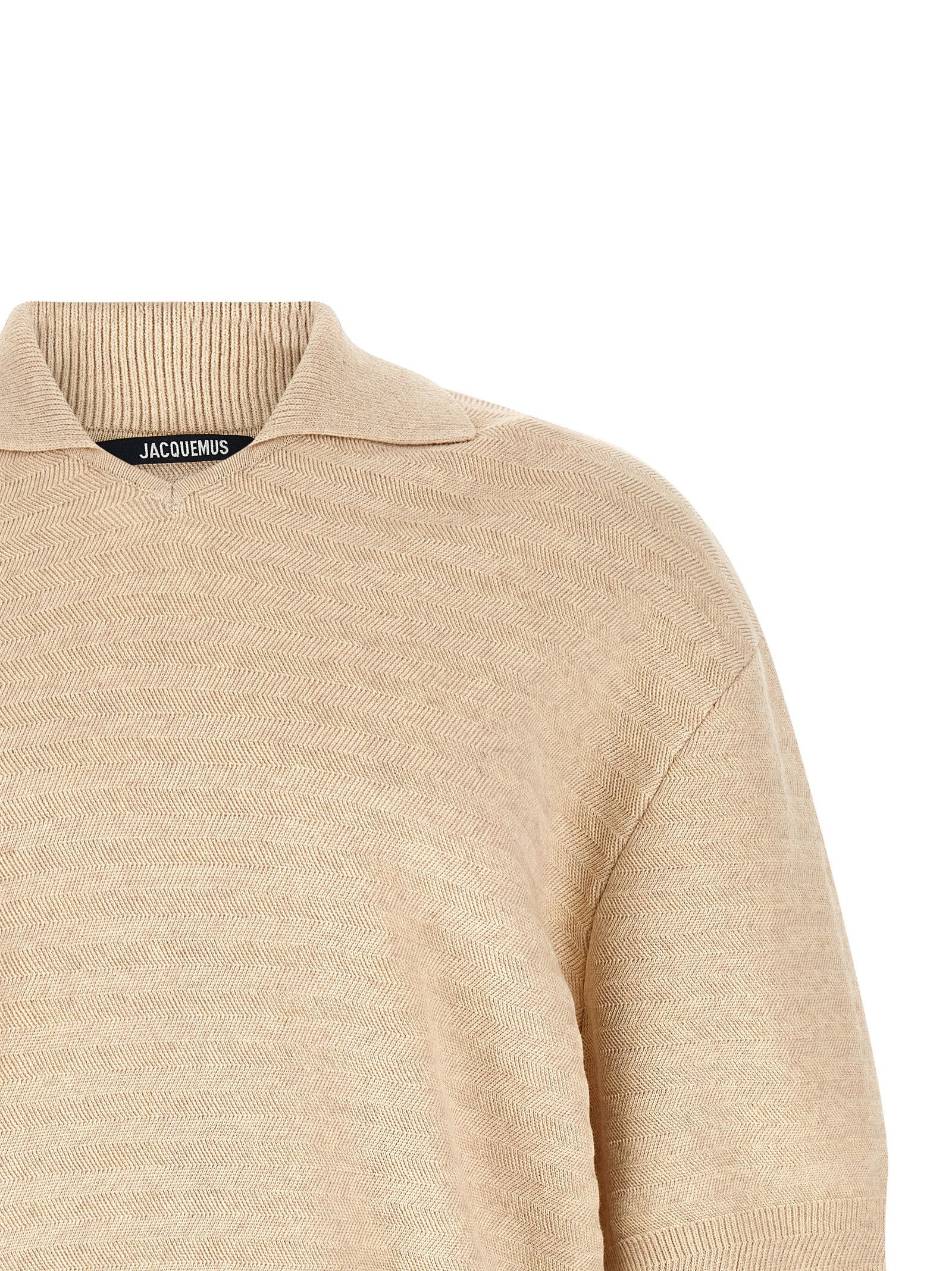 Jacquemus 'Le Polo Maille Chevron' polo shirt Size US L / EU 52-54 / 3 - 3 Thumbnail