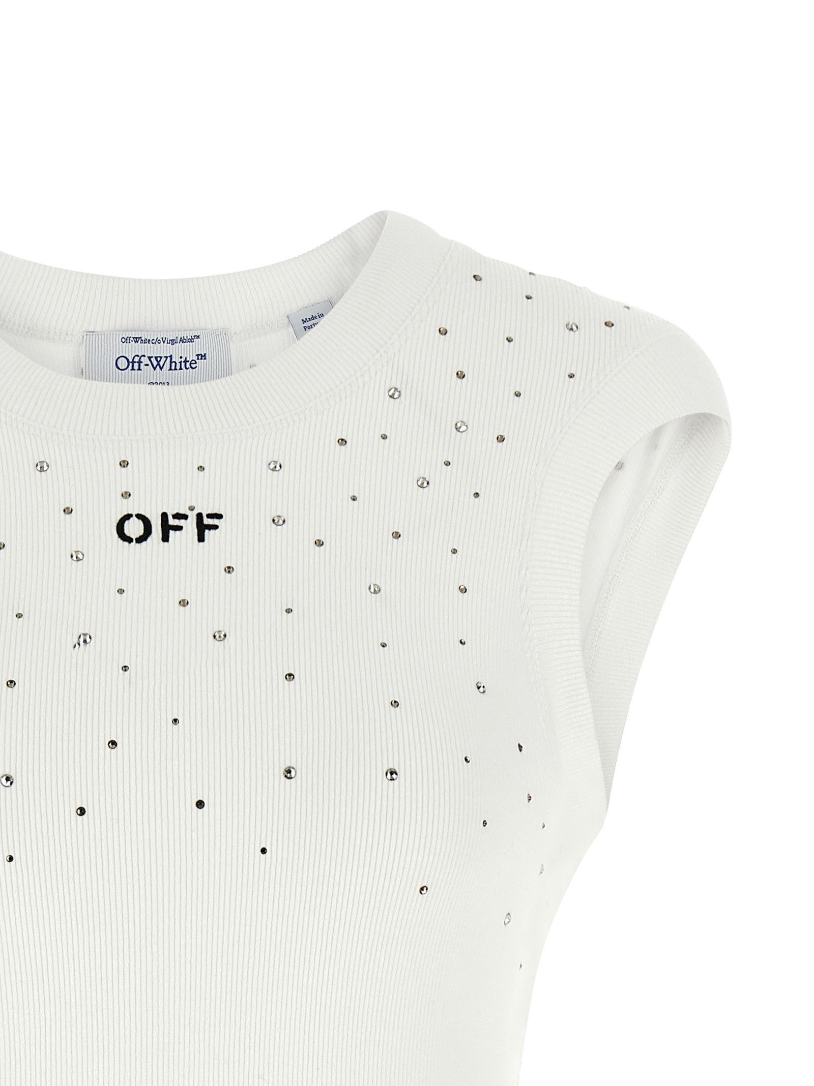 Off-White Top Swarowski Size XS / US 0-2 / IT 36-38 - 3 Thumbnail