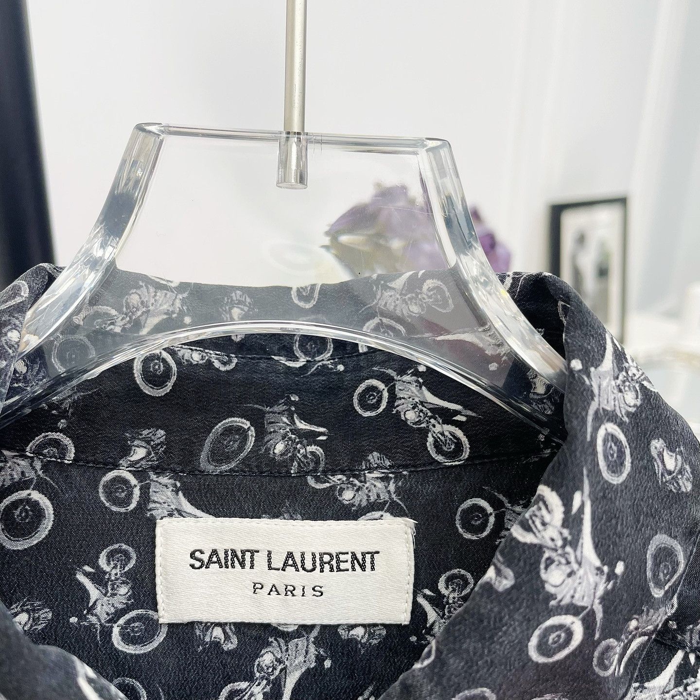 Saint Laurent Paris Saint Laurent Motorcycle Print Shirt Size S Size US S / EU 44-46 / 1 - 3 Thumbnail