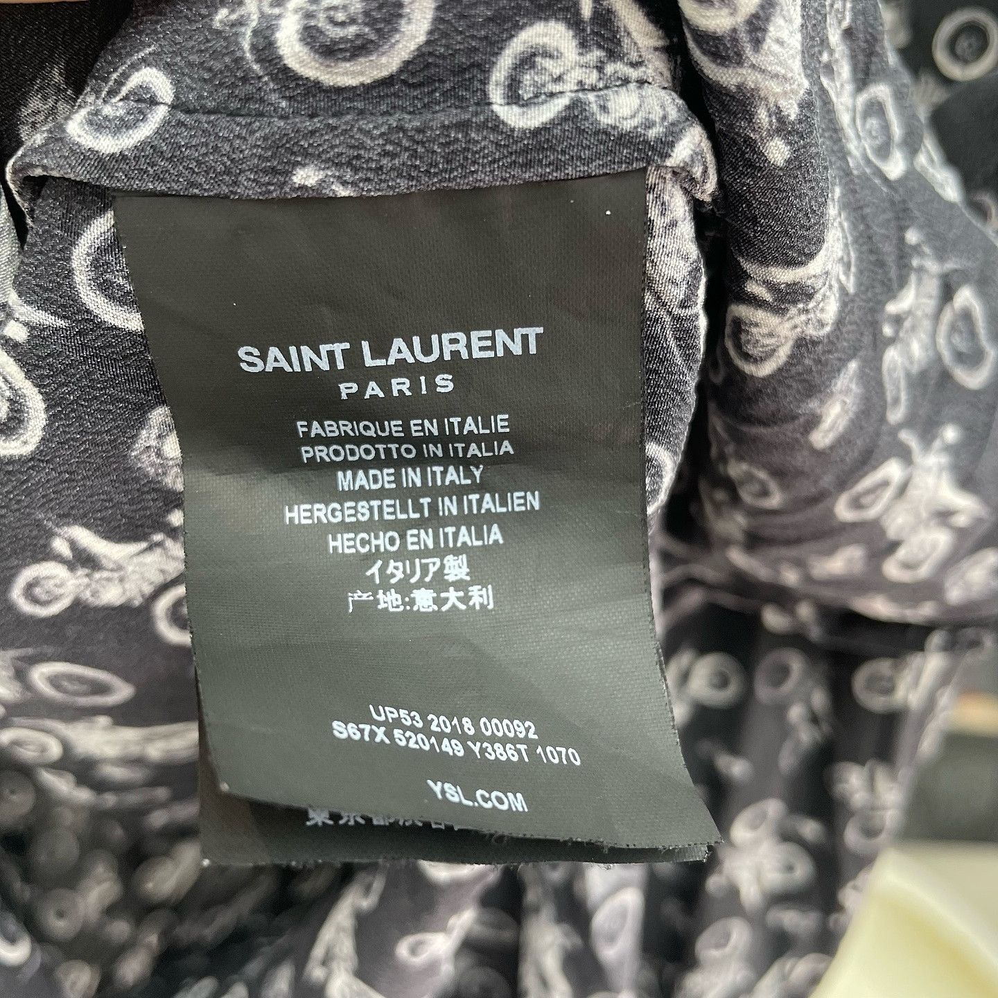 Saint Laurent Paris Saint Laurent Motorcycle Print Shirt Size S Size US S / EU 44-46 / 1 - 4 Thumbnail