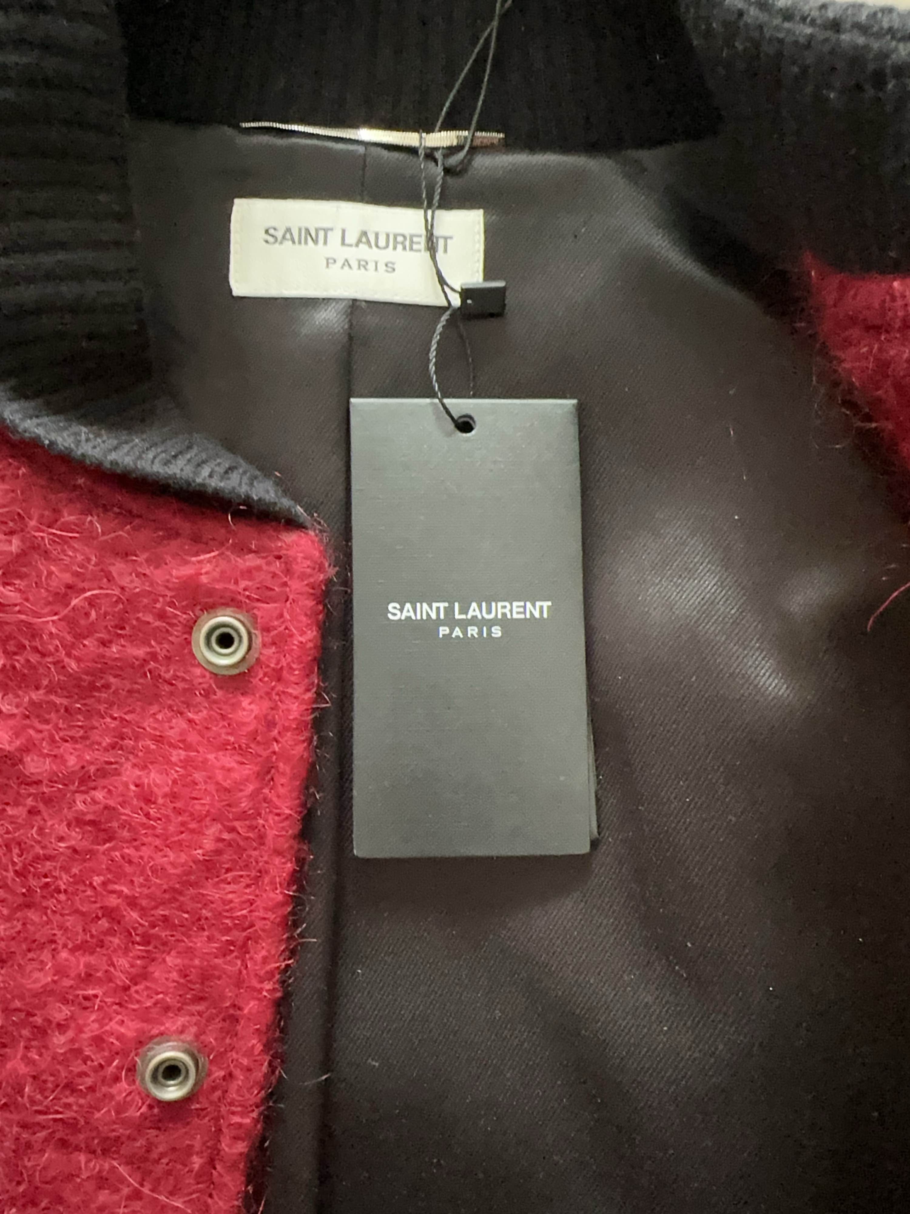 Saint Laurent Paris Saint Laurent Wool & Leather Bomber Jacket Size M Size US M / EU 48-50 / 2 - 5 Thumbnail