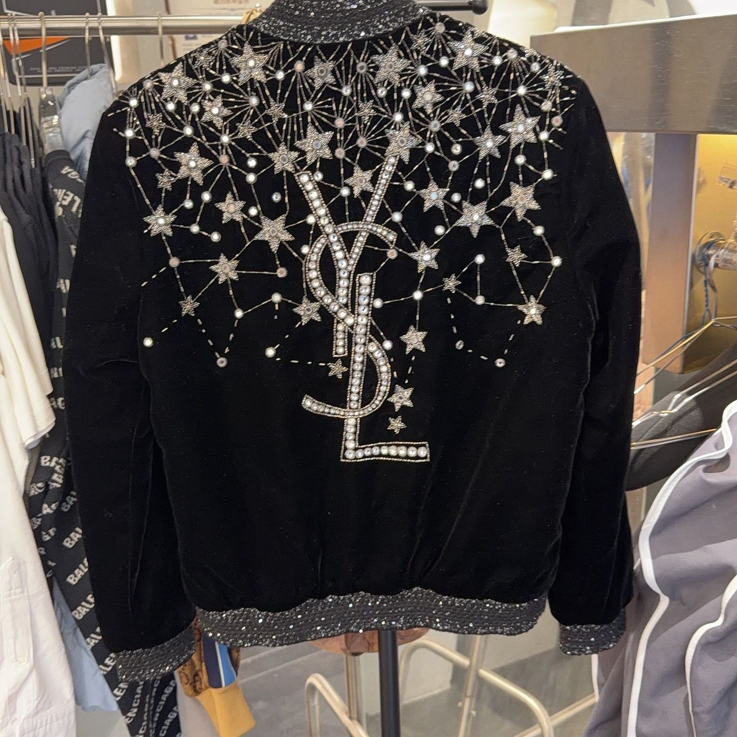 Saint Laurent Paris Saint Laurent Star Beaded Bomber Jacket F34 Size XS / US 0-2 / IT 36-38 - 2 Thumbnail