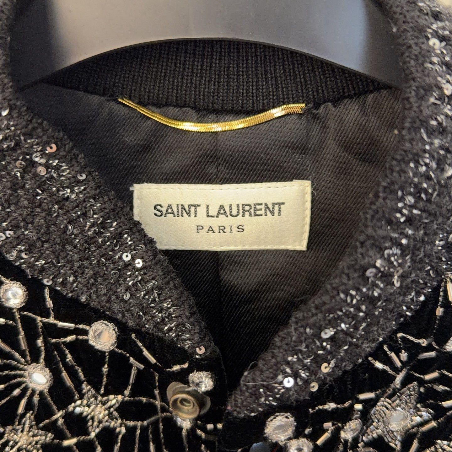 Saint Laurent Paris Saint Laurent Star Beaded Bomber Jacket F34 Size XS / US 0-2 / IT 36-38 - 3 Thumbnail