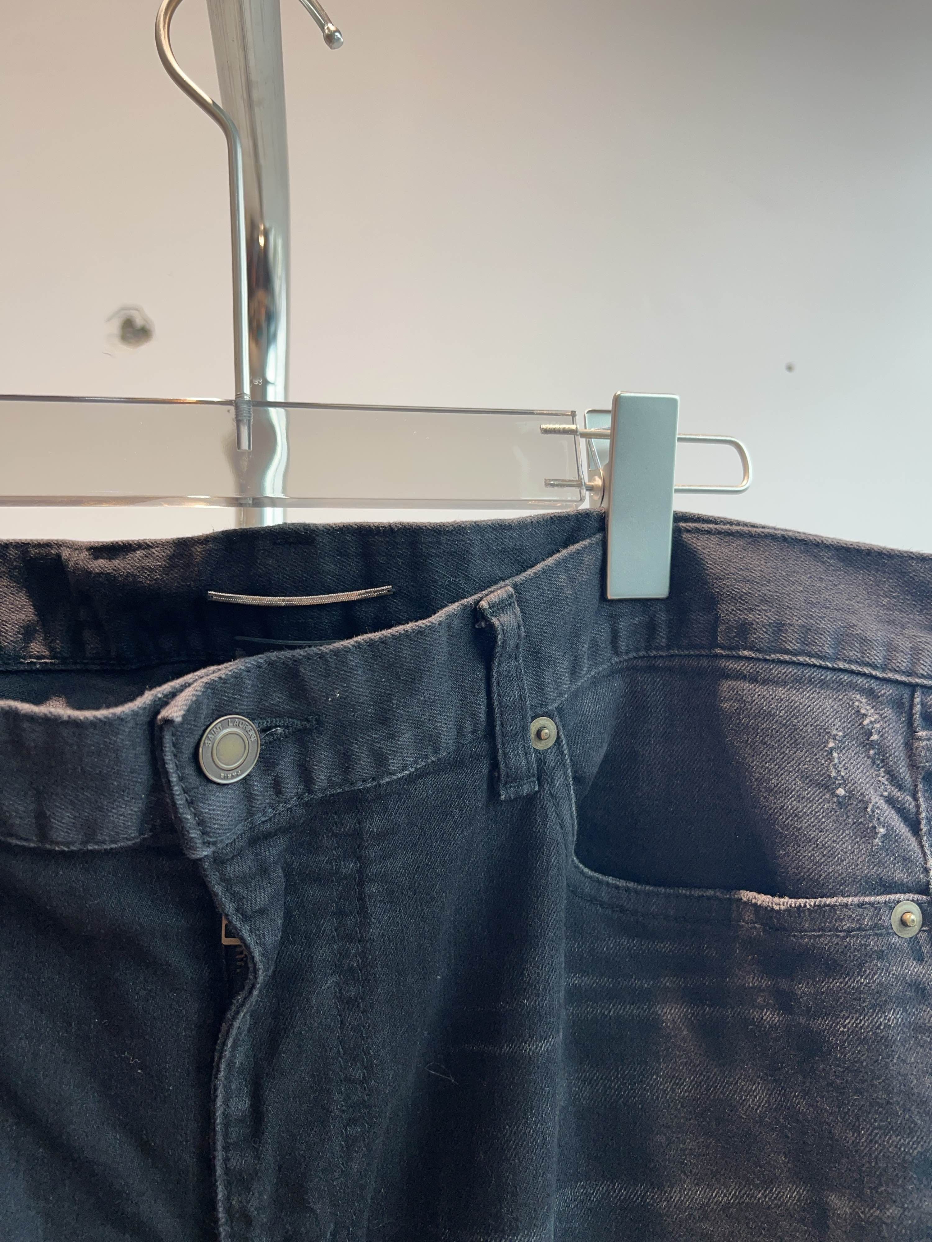 Saint Laurent Paris Saint Laurent Distressed Denim Jeans Size 33 Size US 33 - 6 Thumbnail
