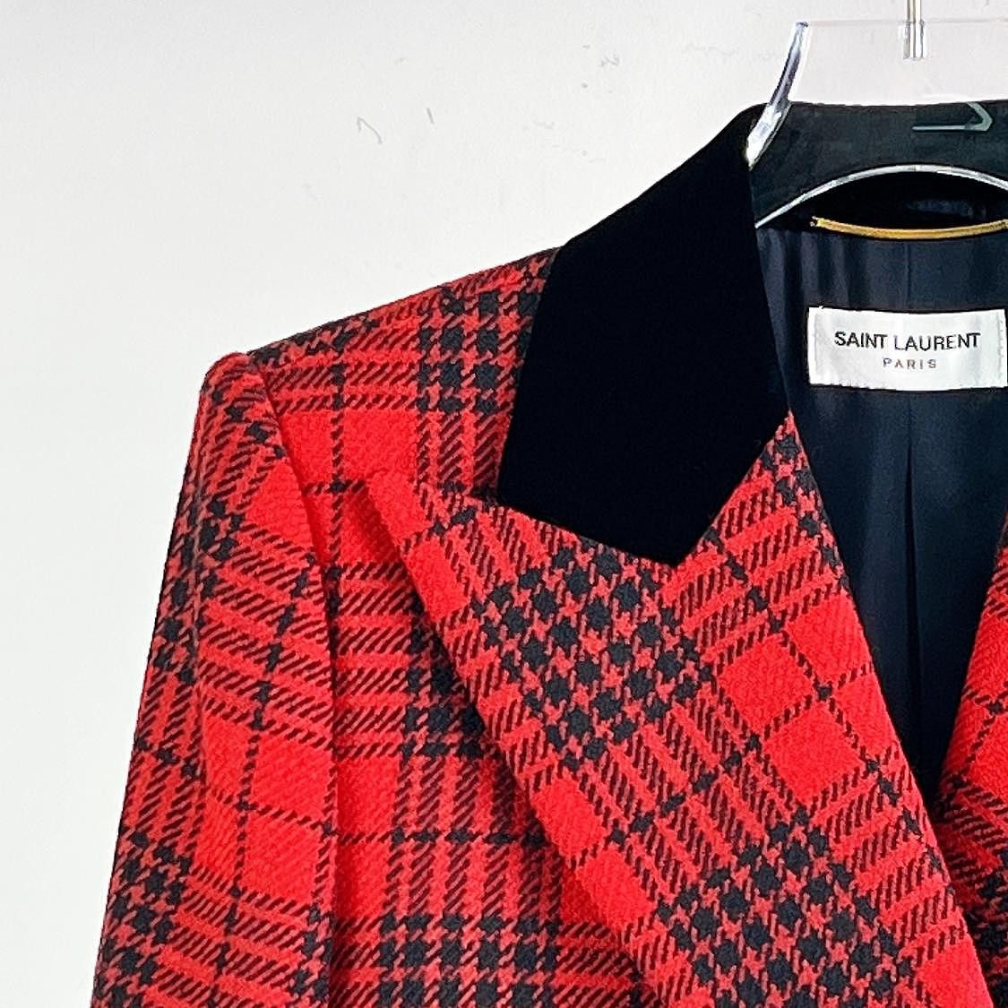 Saint Laurent Paris Saint Laurent Plaid Wool Blazer Size 36 Size XS / US 0-2 / IT 36-38 - 5 Thumbnail