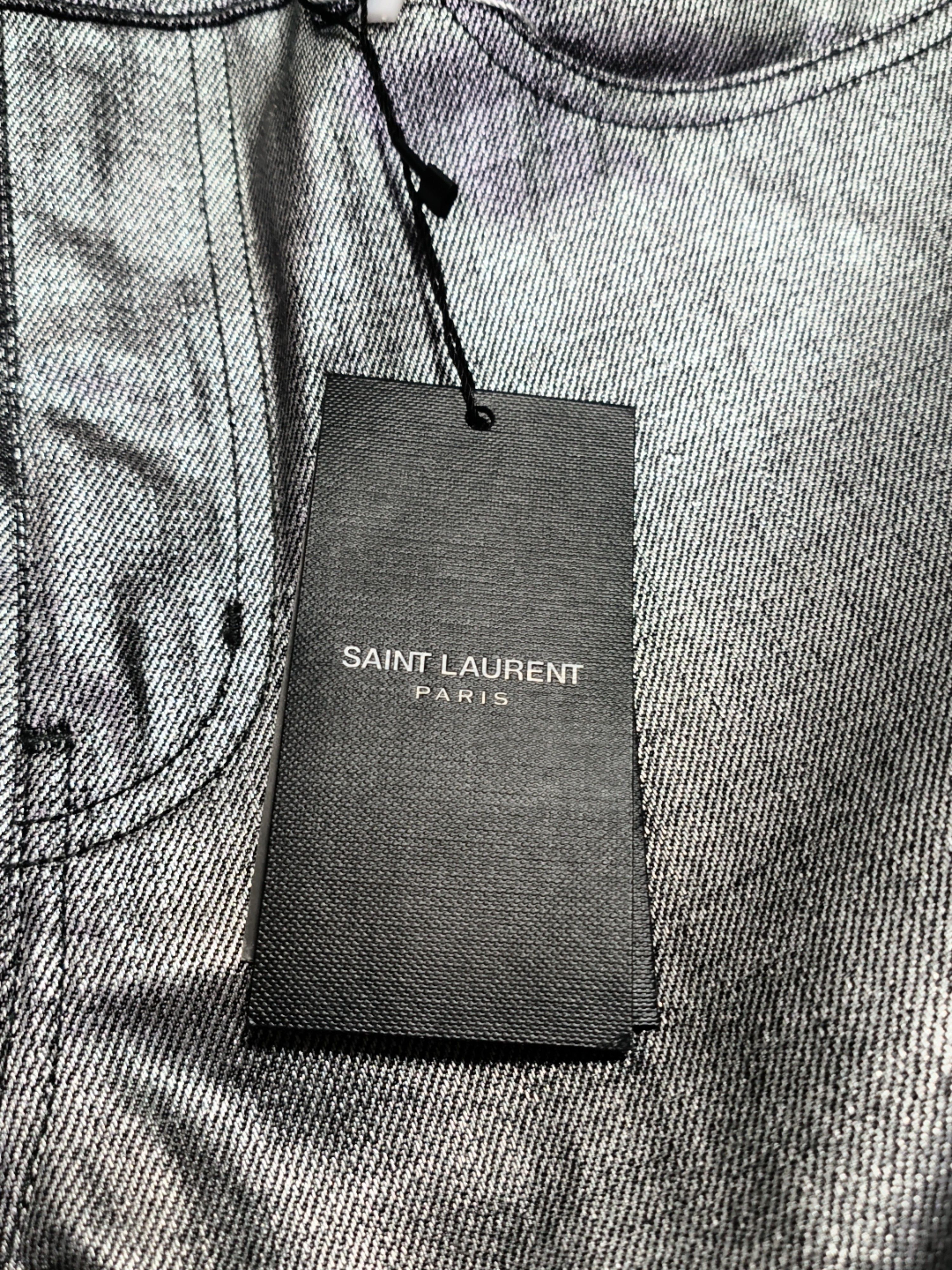 Saint Laurent Paris Saint Laurent Metallic Silver Jeans Size 30 Size US 30 / EU 46 - 5 Thumbnail