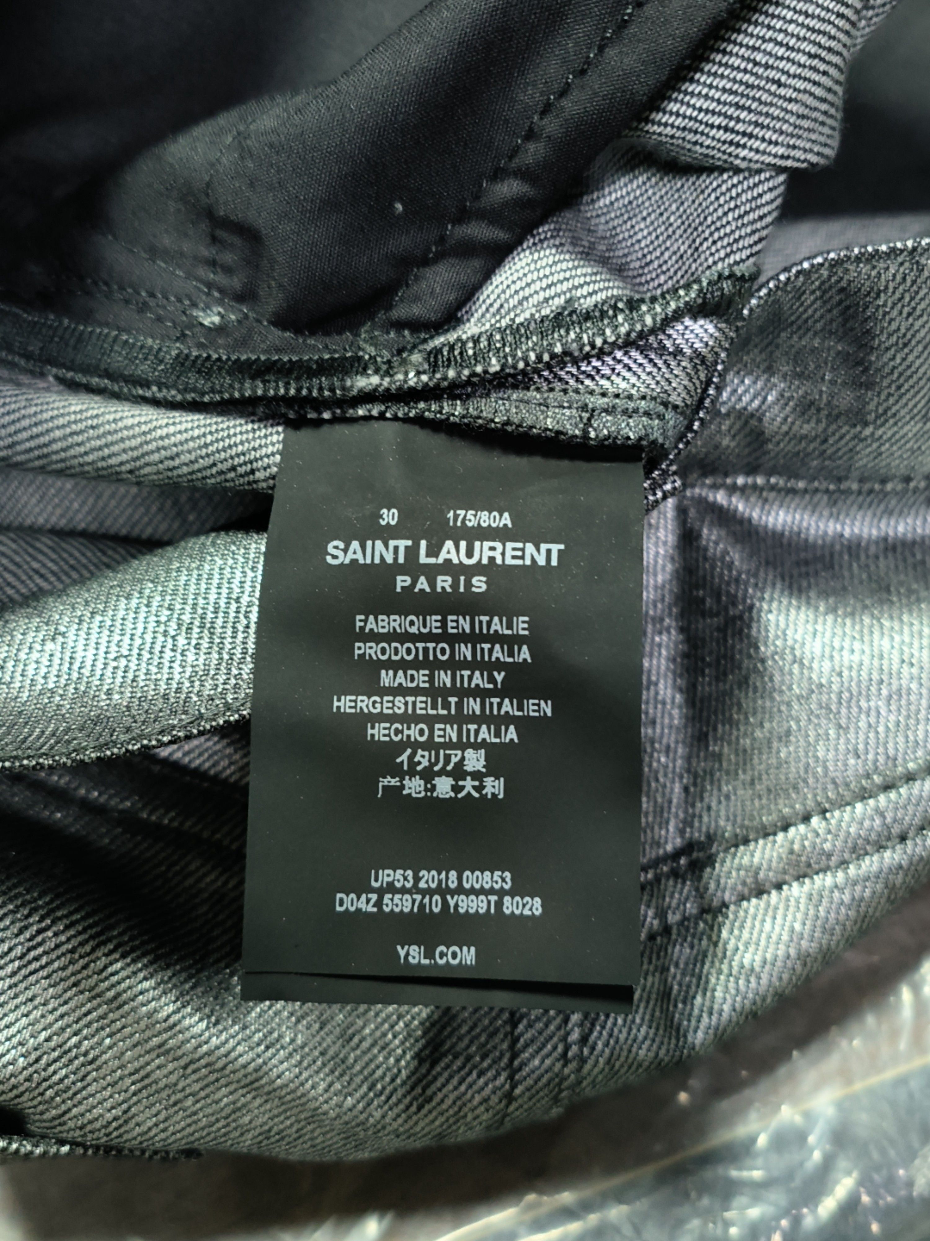 Saint Laurent Paris Saint Laurent Metallic Silver Jeans Size 30 Size US 30 / EU 46 - 4 Thumbnail
