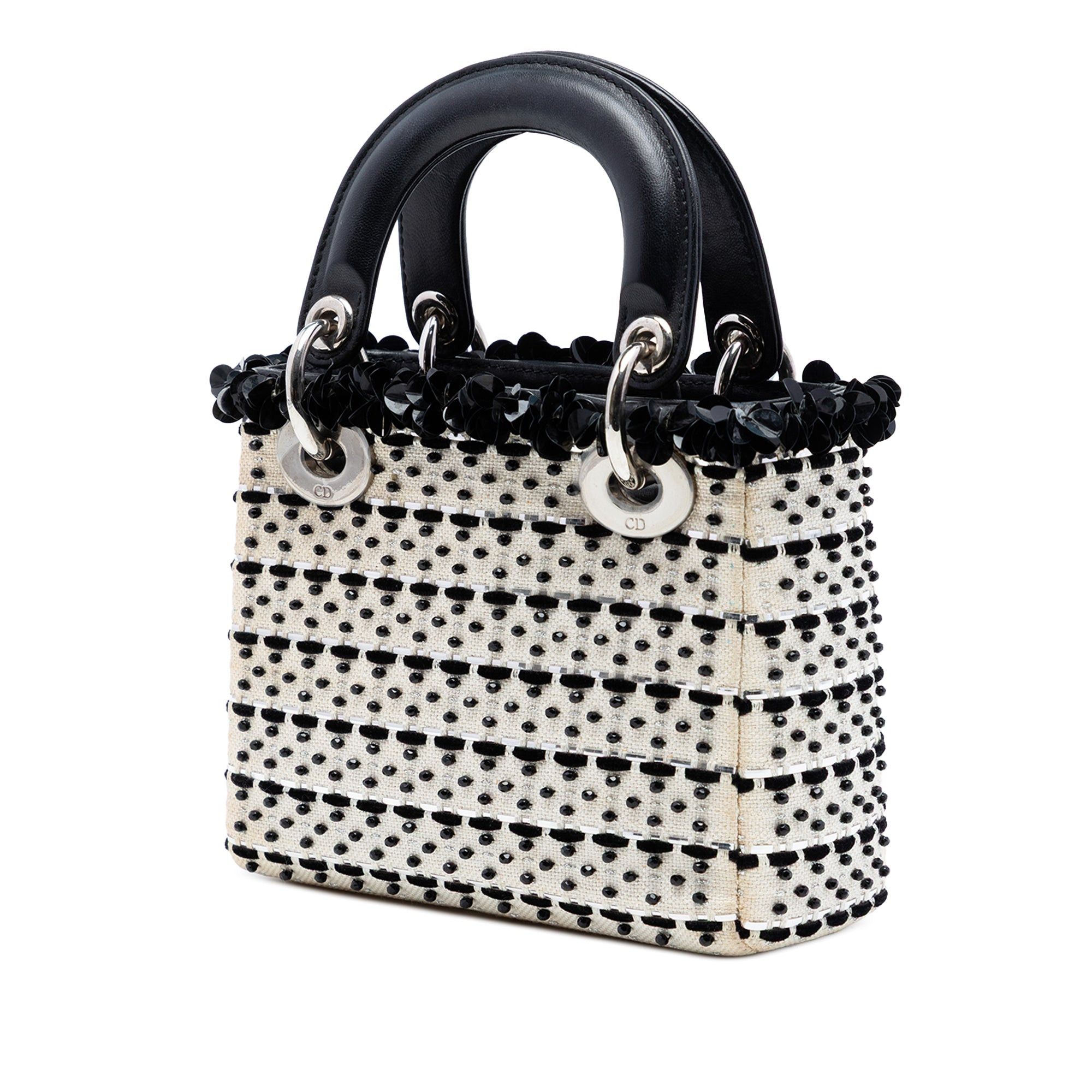 Dior Mini Canvas Bead and Sequin Embellished Lady Dior Size ONE SIZE - 2 Thumbnail