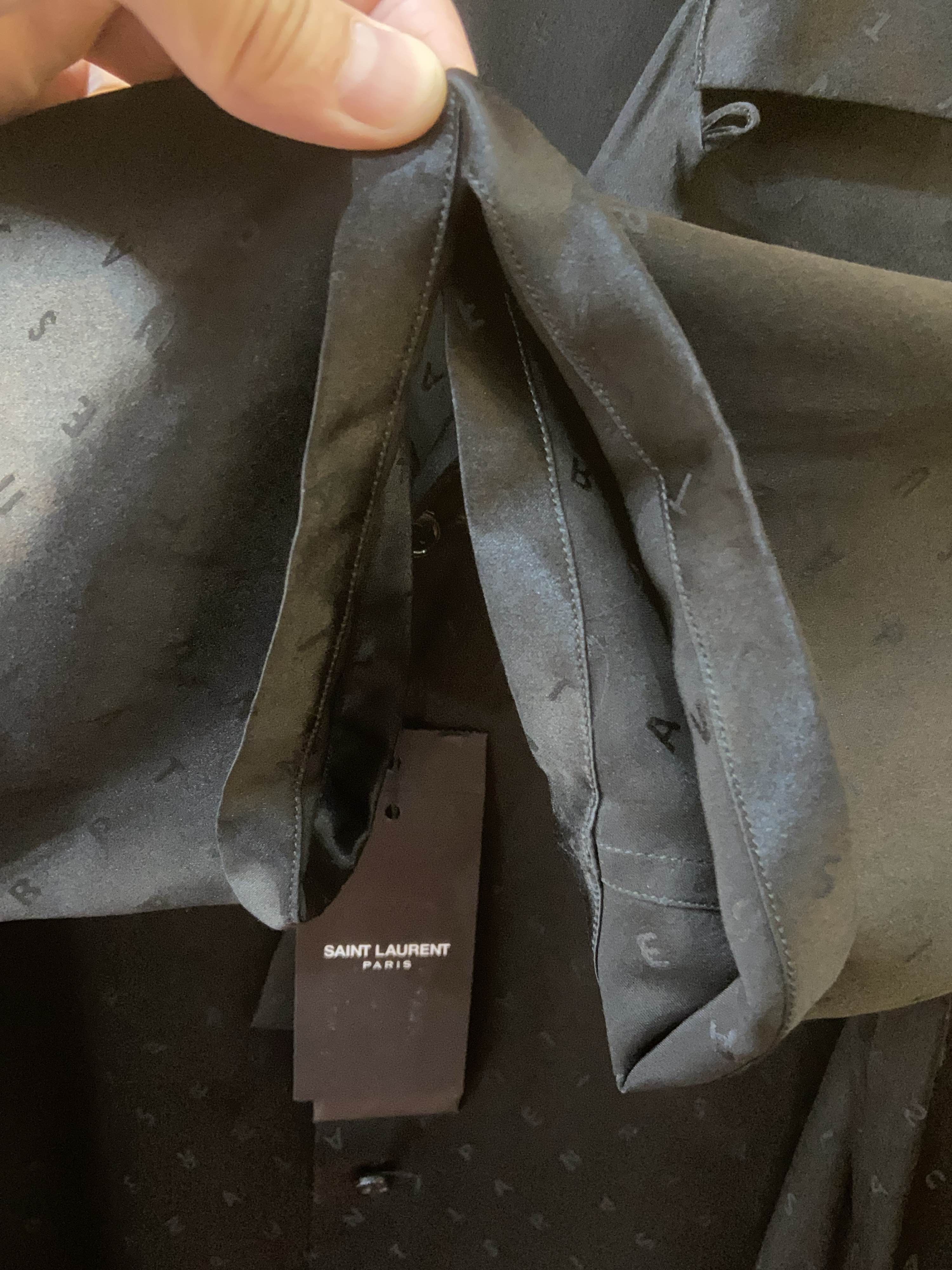 Saint Laurent Paris Saint Laurent Monogram Silk Shirt Size M Size US M / EU 48-50 / 2 - 6 Thumbnail