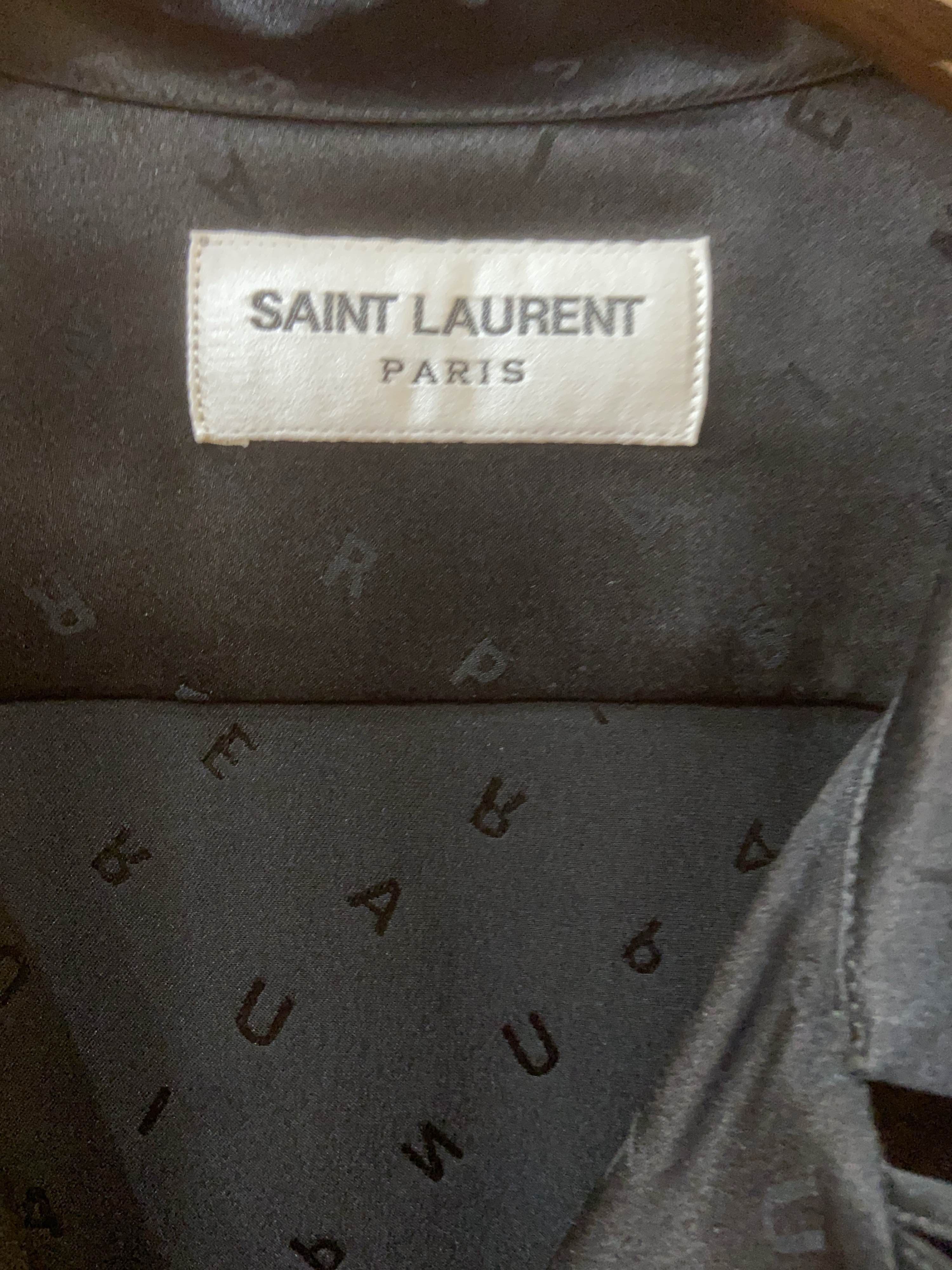 Saint Laurent Paris Saint Laurent Monogram Silk Shirt Size M Size US M / EU 48-50 / 2 - 3 Thumbnail