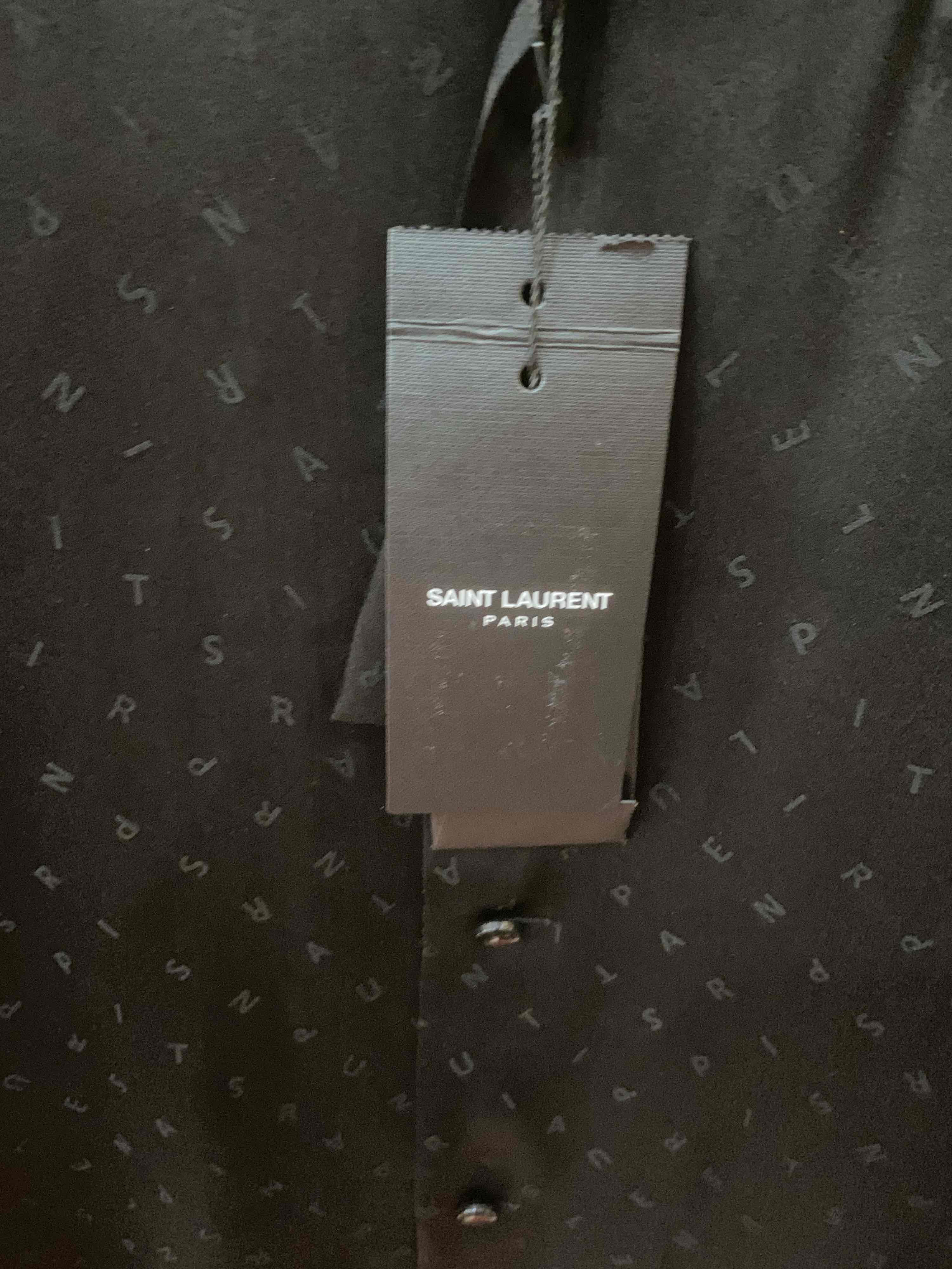 Saint Laurent Paris Saint Laurent Monogram Silk Shirt Size M Size US M / EU 48-50 / 2 - 5 Thumbnail
