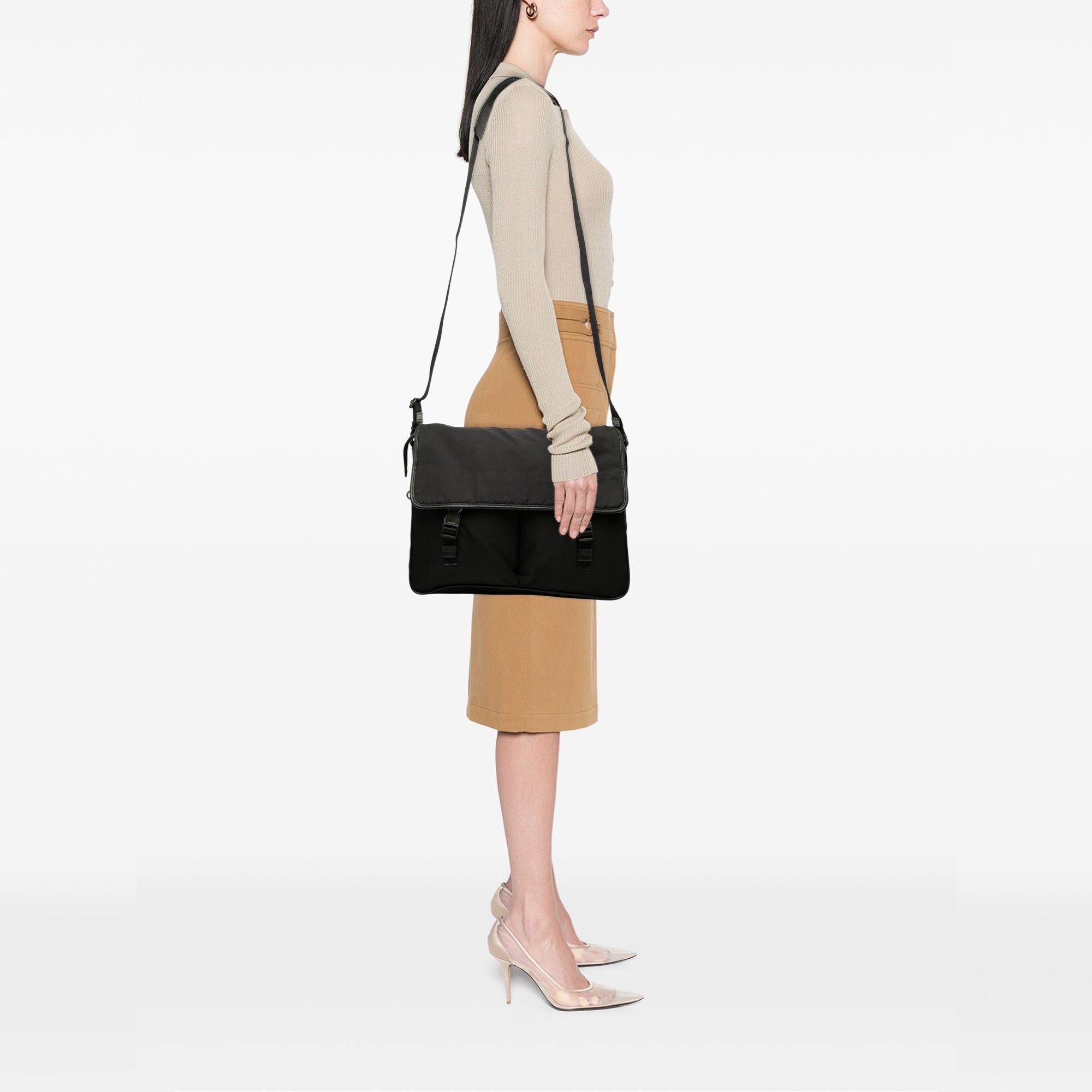 Prada Tessuto Double Buckle Messenger Bag Size ONE SIZE - 6 Thumbnail