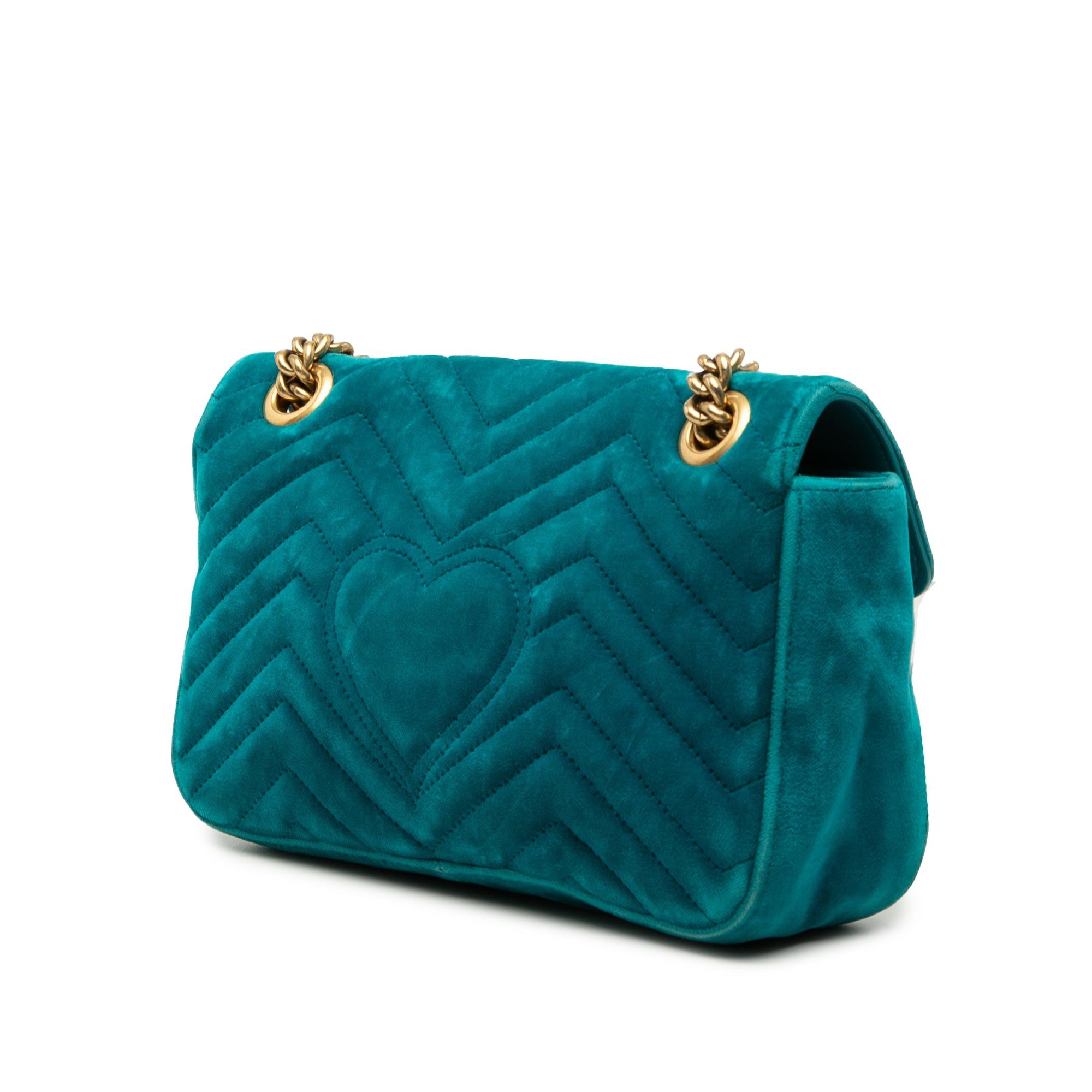 Gucci Medium GG Marmont Matelasse Velvet Shoulder Bag Size ONE SIZE - 2 Thumbnail