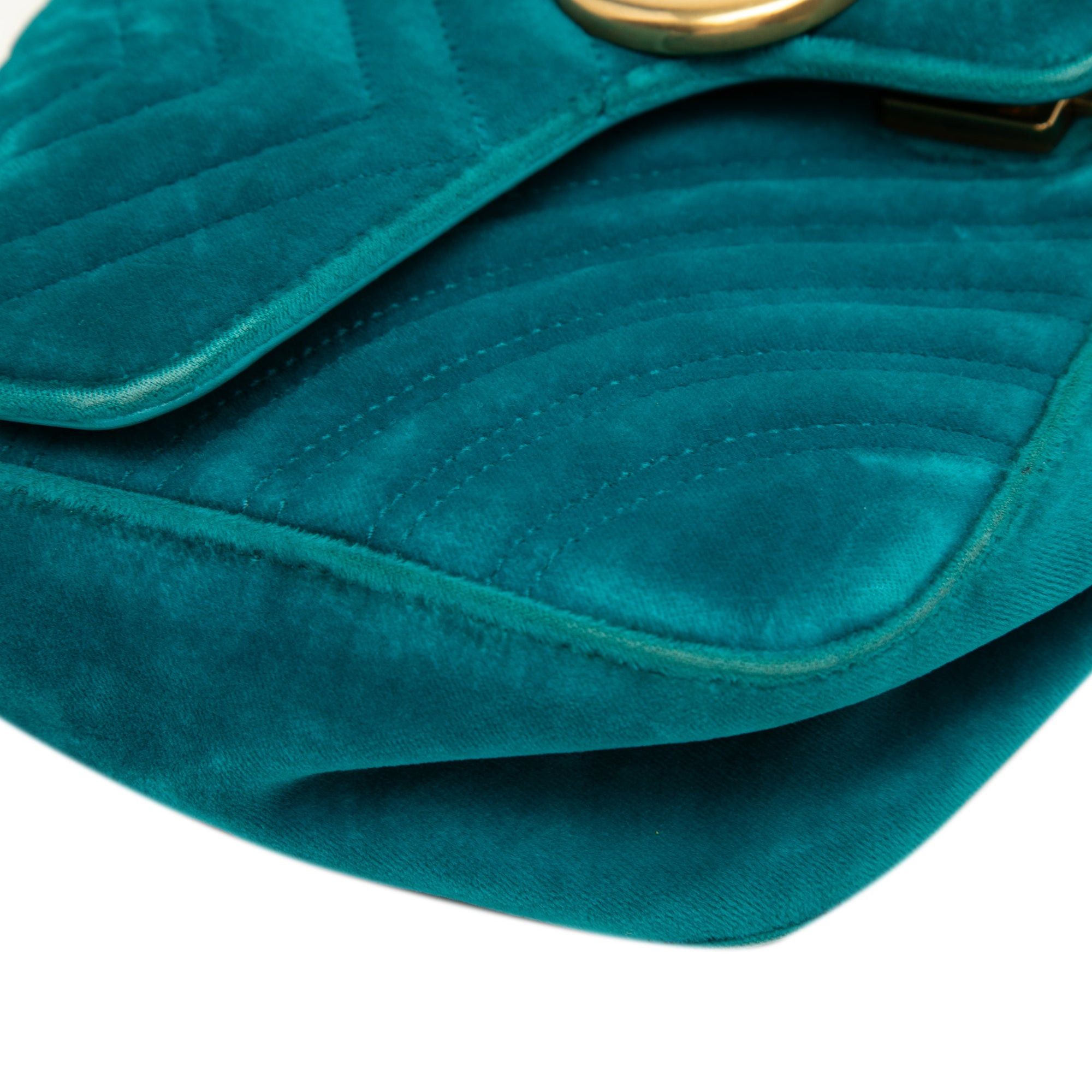 Gucci Medium GG Marmont Matelasse Velvet Shoulder Bag Size ONE SIZE - 7 Thumbnail