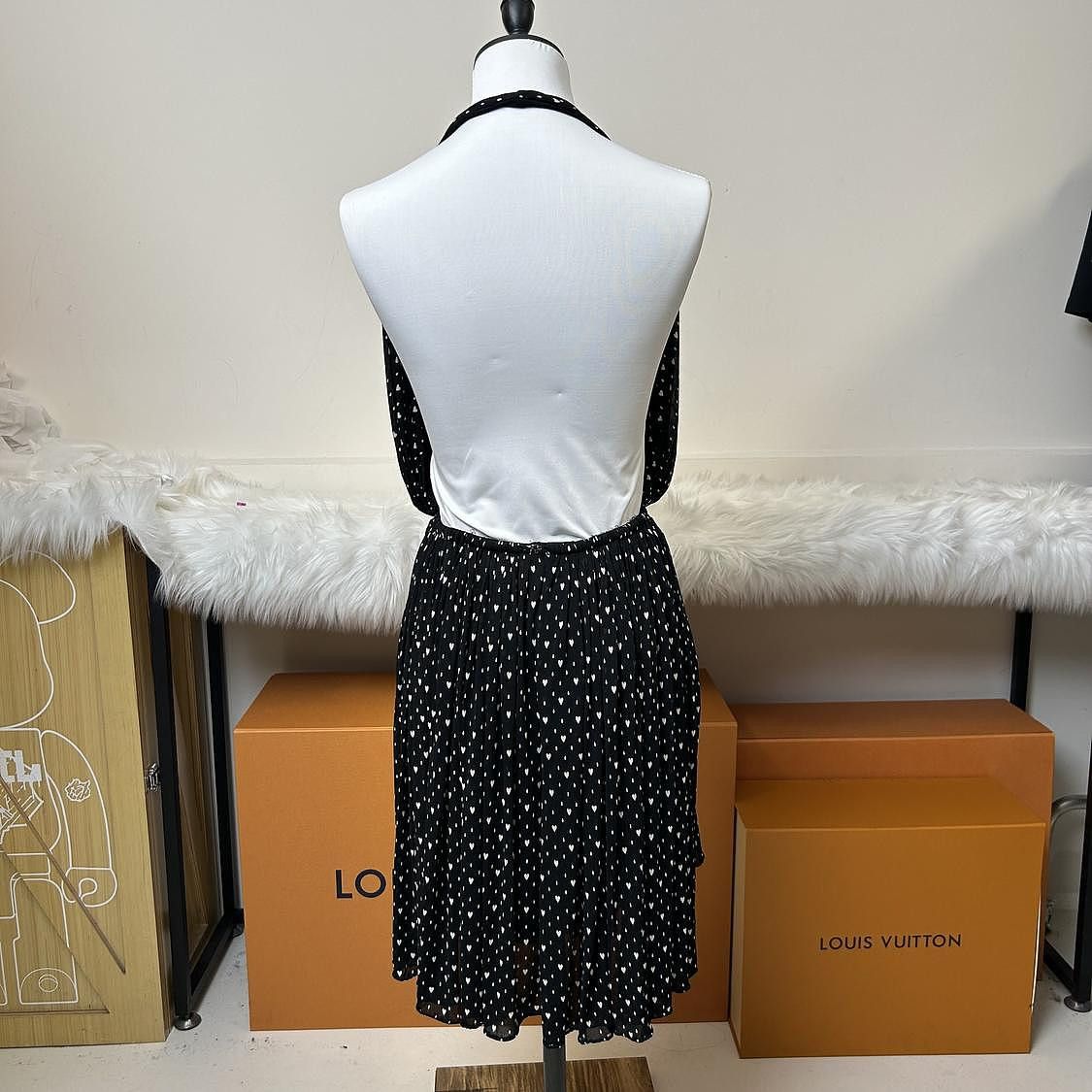 Saint Laurent Paris Saint Laurent Heart Print Mini Dress Size S Size S / US 4 / IT 40 - 2 Thumbnail
