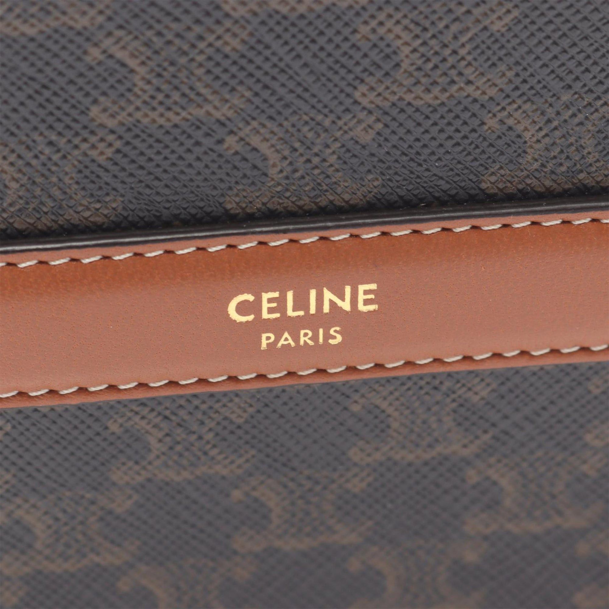 Celine Triomphe Coated Canvas Round Purse on Strap Size ONE SIZE - 4 Thumbnail