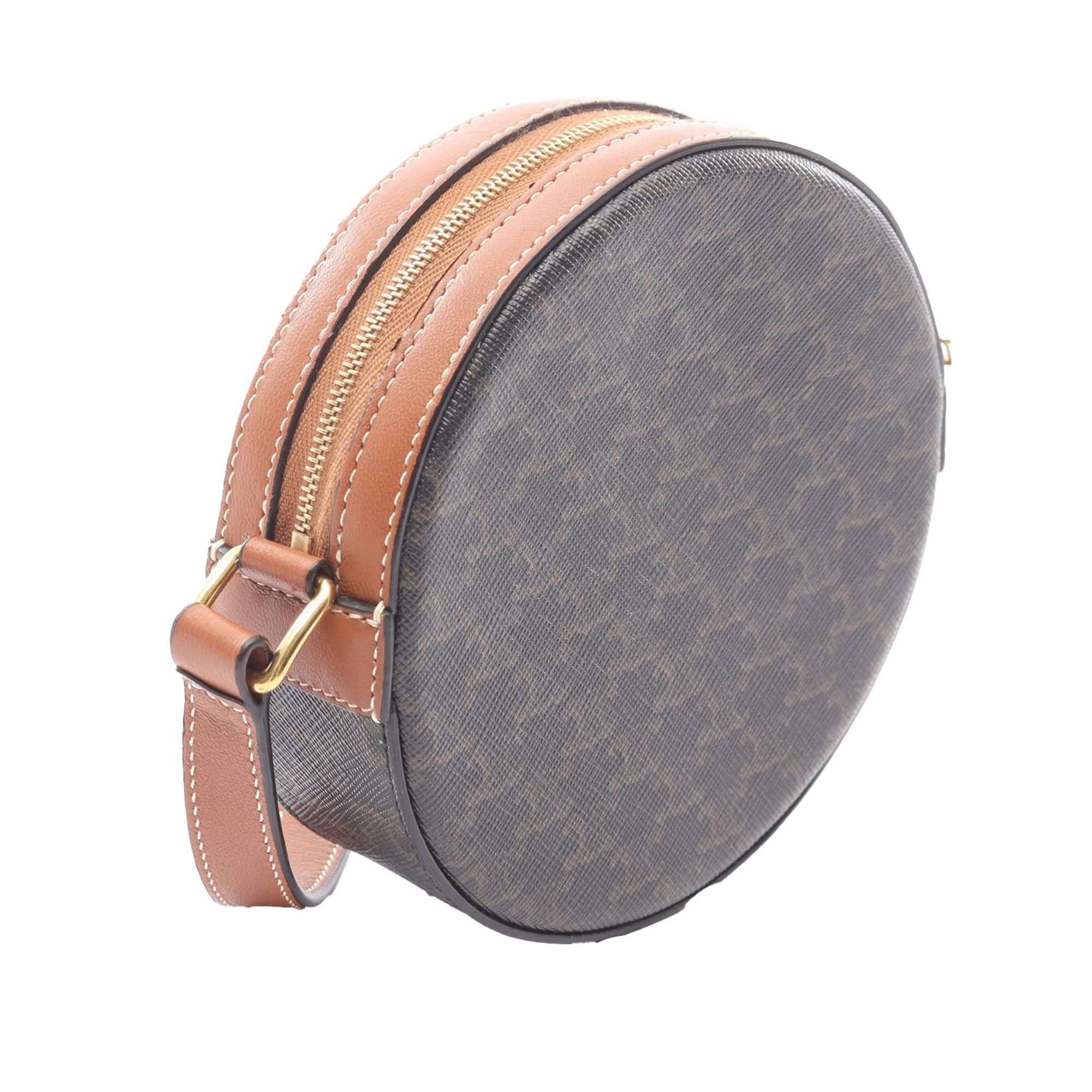Celine Triomphe Coated Canvas Round Purse on Strap Size ONE SIZE - 2 Thumbnail