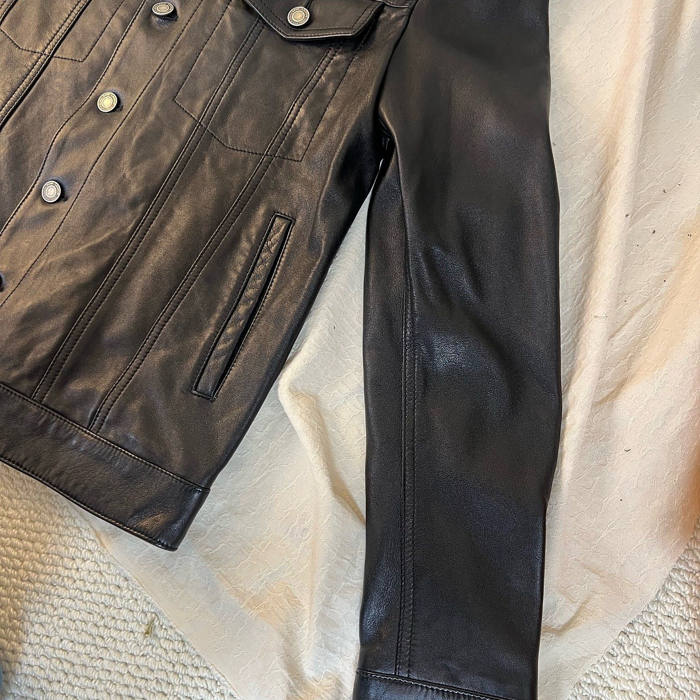 Saint Laurent Paris Saint Laurent Lambskin Leather Trucker Jacket Size 48 Size US M / EU 48-50 / 2 - 6 Thumbnail