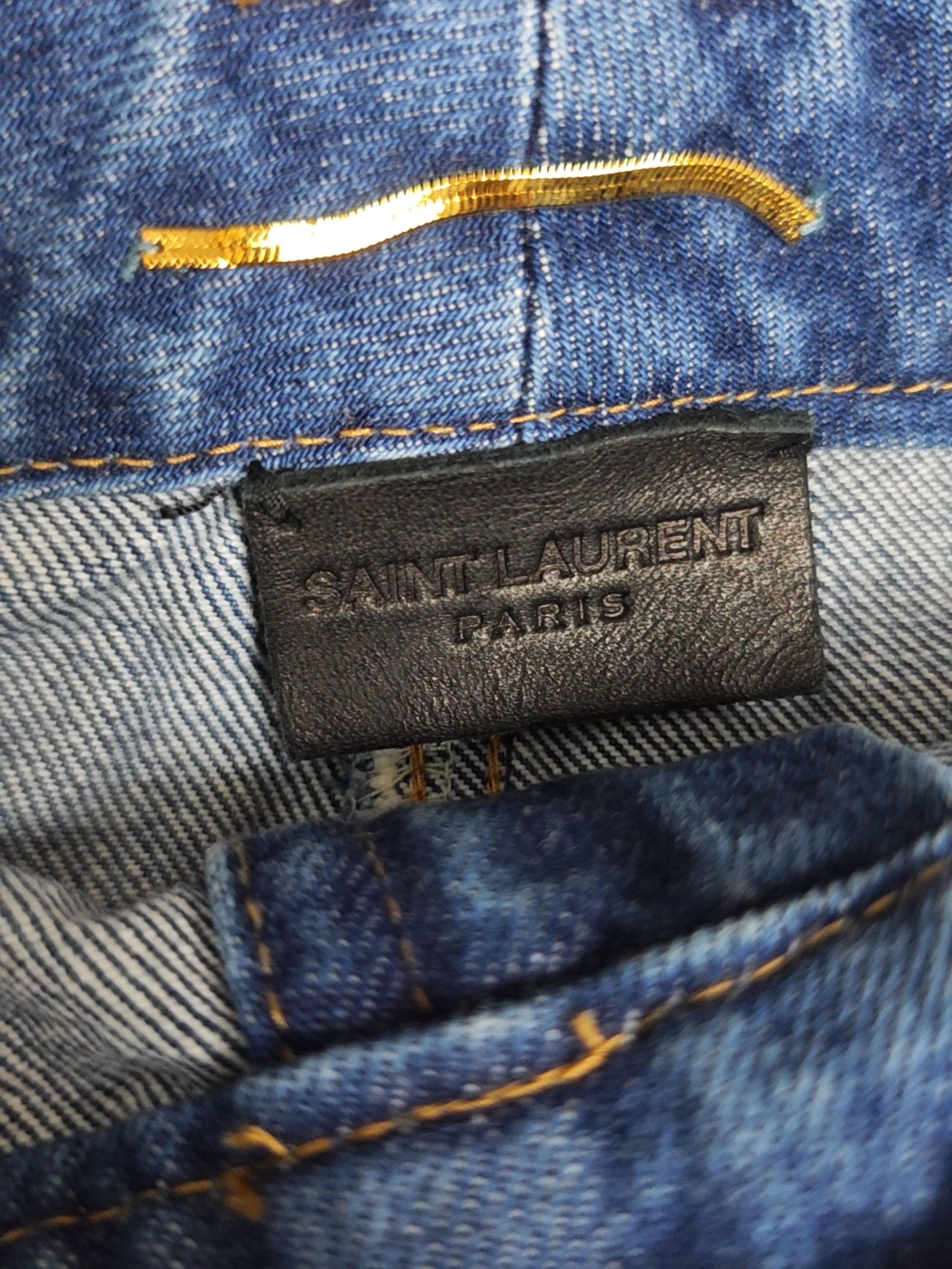Saint Laurent Paris Saint Laurent Denim Mini Skirt Size 24 Size 24" / US 00 / IT 34 - 3 Thumbnail