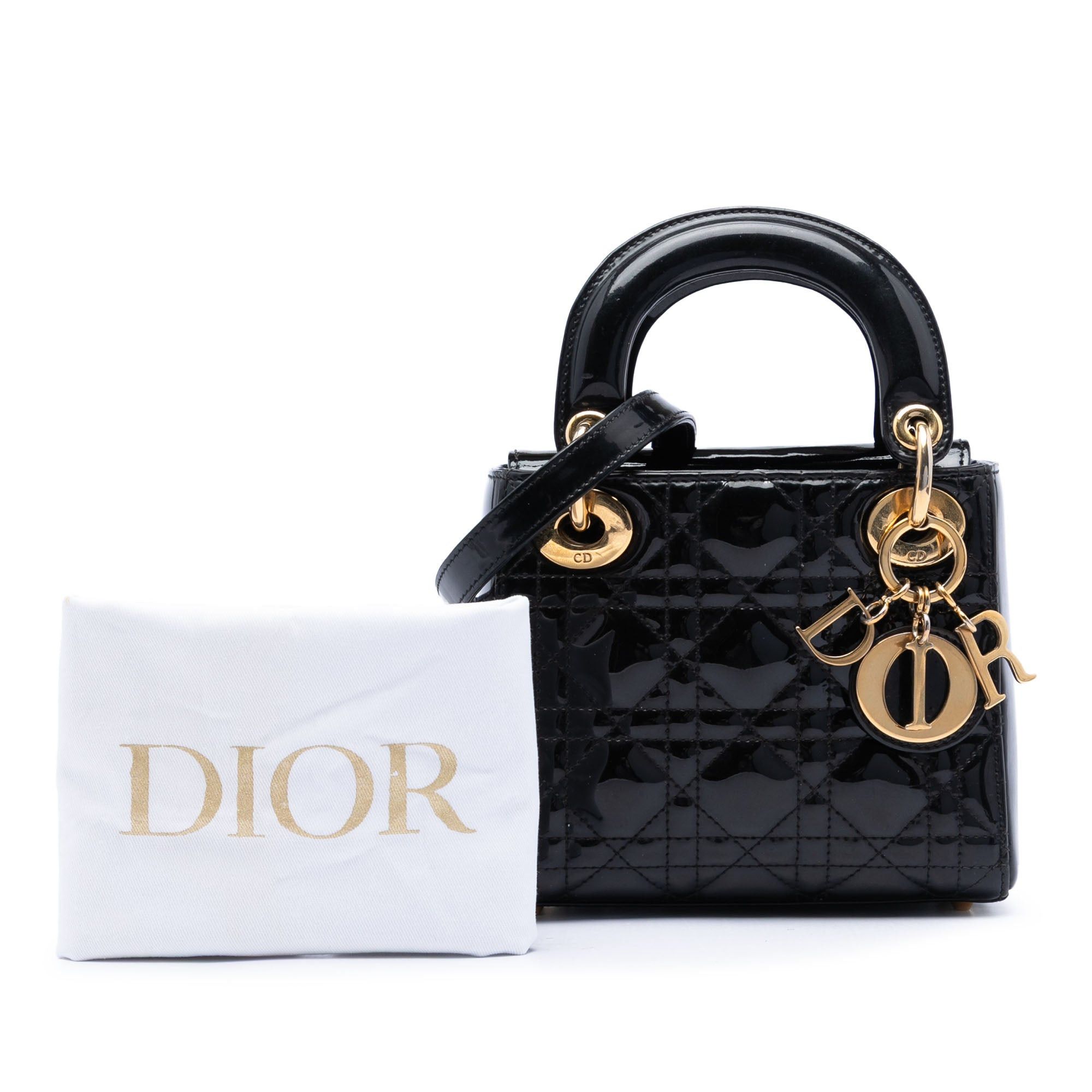 Dior Mini Patent Cannage Lady Dior Size ONE SIZE - 7 Thumbnail