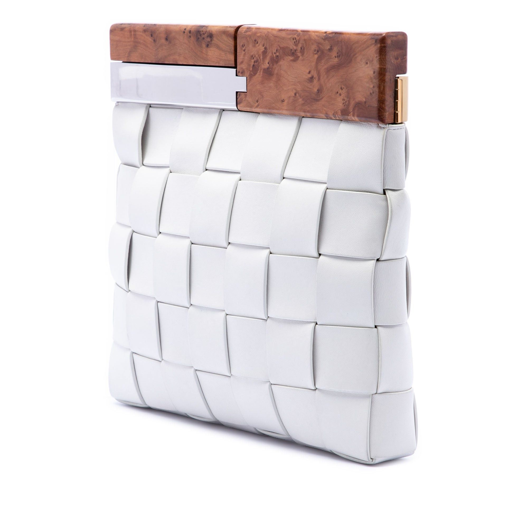 Bottega Veneta Lambskin Maxi Intrecciato The Snap Clutch Size ONE SIZE - 2 Thumbnail