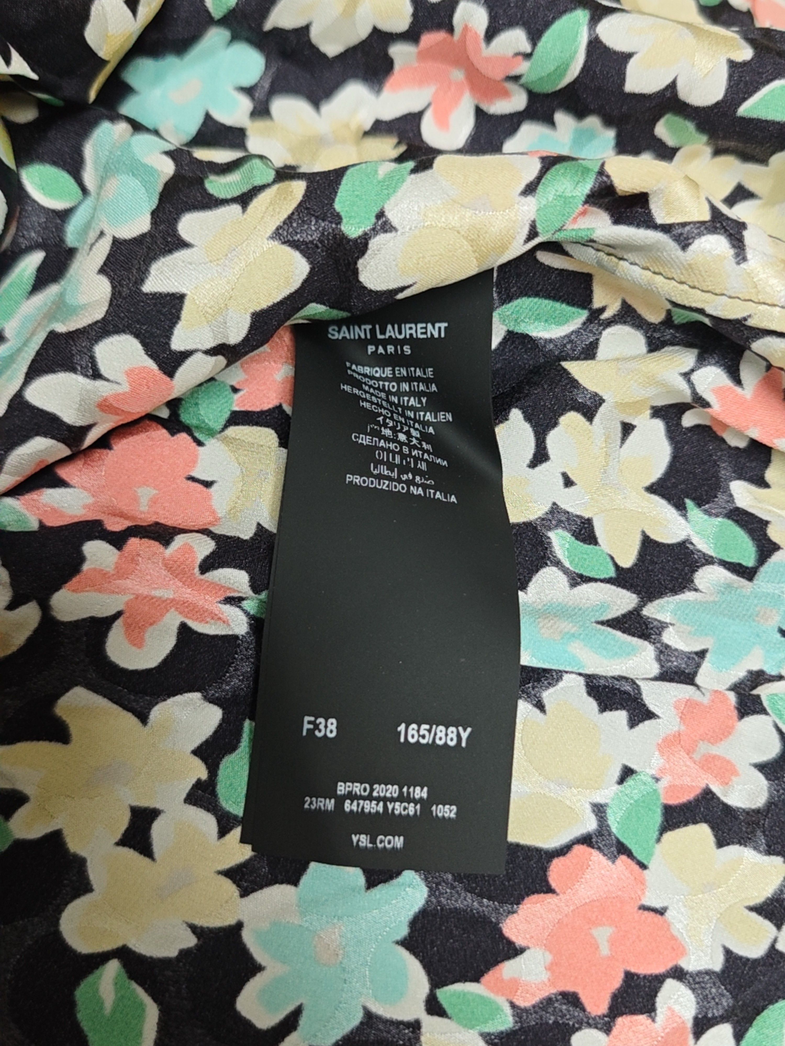 Saint Laurent Paris Saint Laurent Floral Mini Dress Size 38 Size S / US 4 / IT 40 - 4 Thumbnail