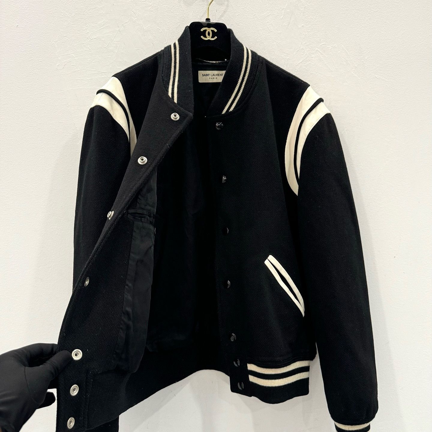 Saint Laurent Paris Saint Laurent Wool Blend Varsity Jacket Size 48 Size US M / EU 48-50 / 2 - 8 Thumbnail