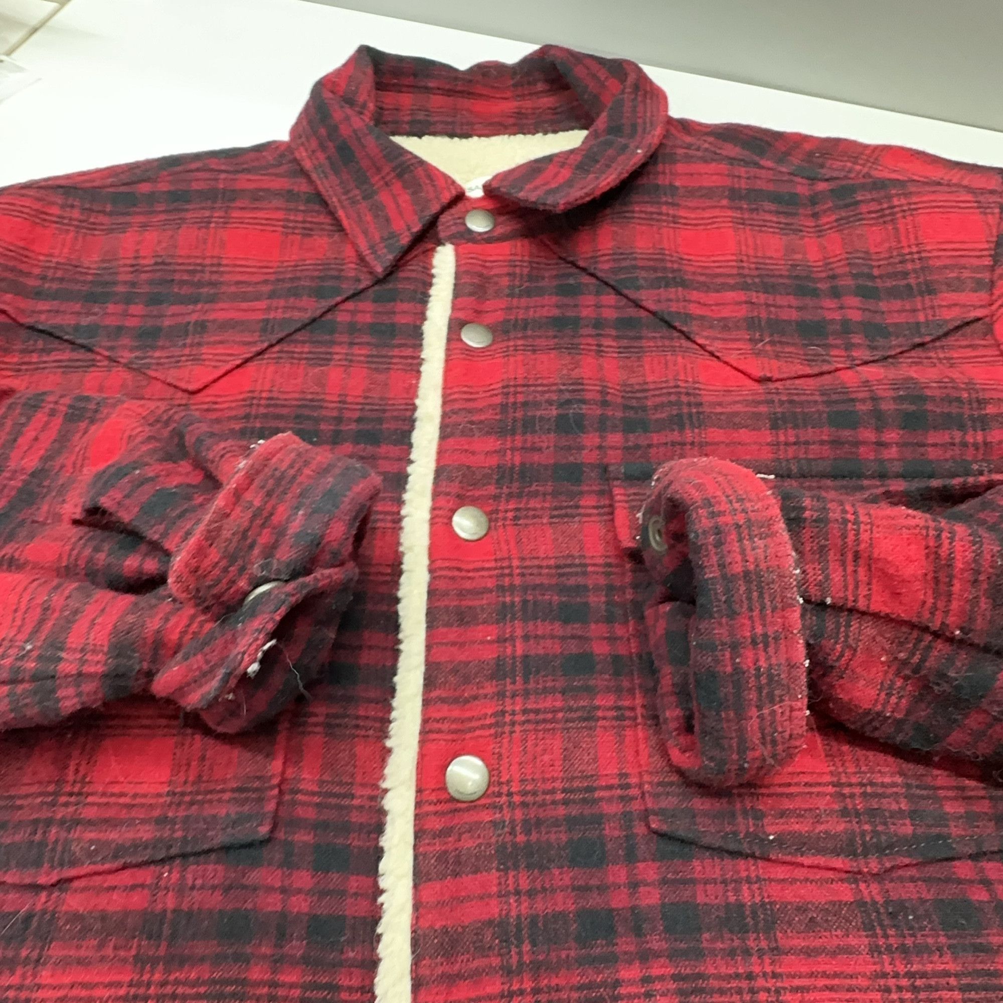 Saint Laurent Paris Saint Laurent Plaid Sherpa Lined Shirt Jacket Size L Size US L / EU 52-54 / 3 - 7 Thumbnail
