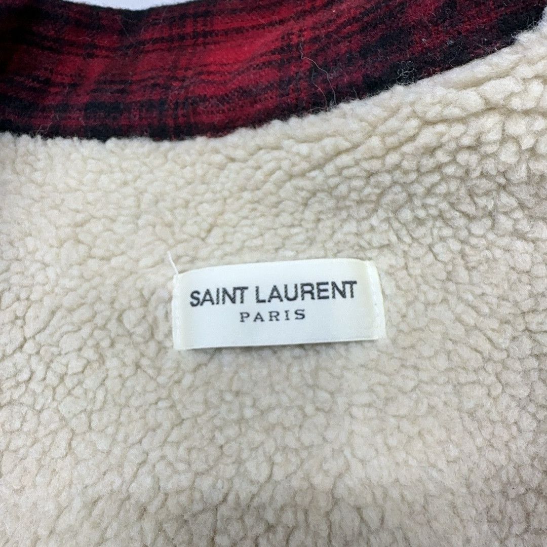 Saint Laurent Paris Saint Laurent Plaid Sherpa Lined Shirt Jacket Size L Size US L / EU 52-54 / 3 - 4 Thumbnail