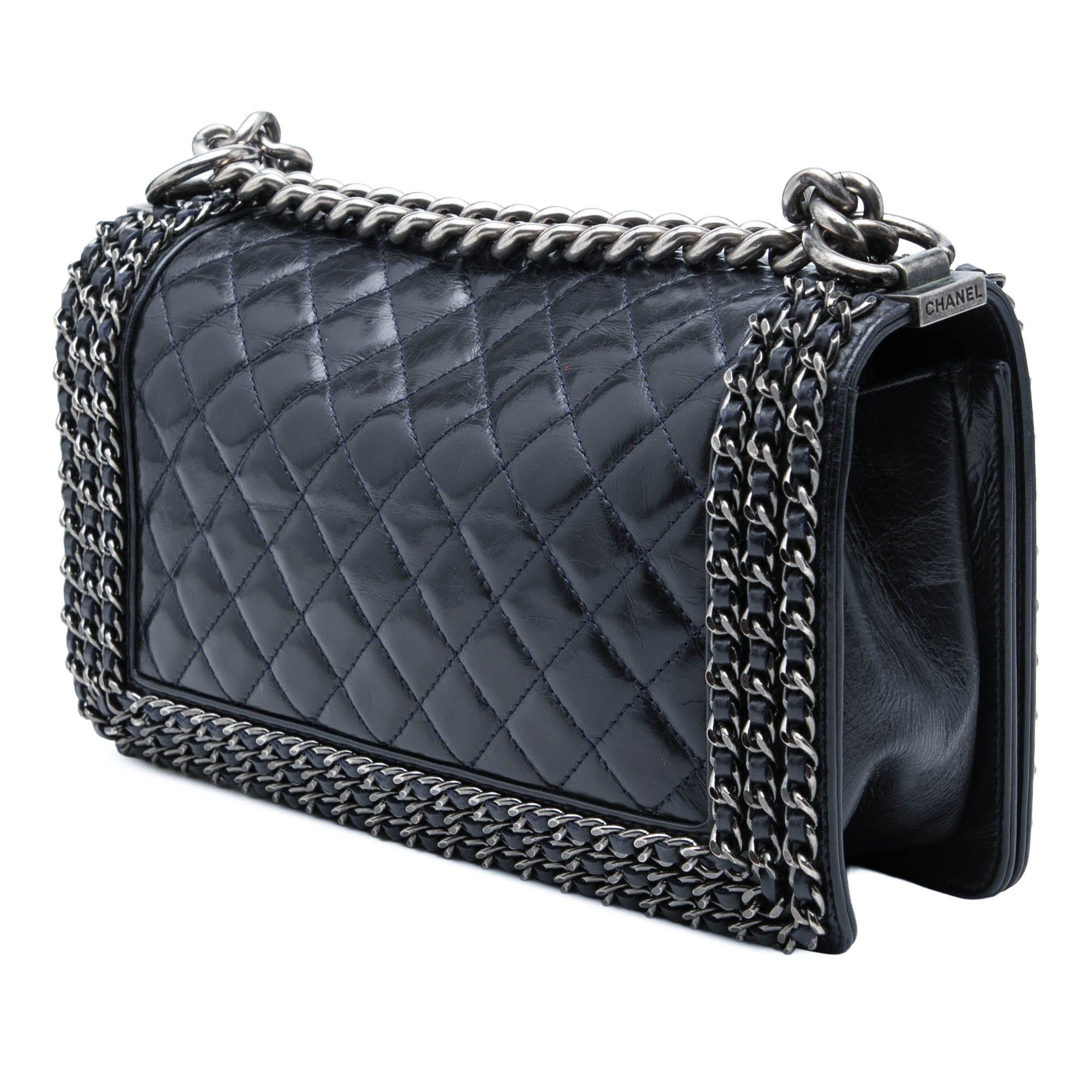Chanel Old Medium Quilted Glazed Calfskin Chain Around Boy Flap Size ONE SIZE - 2 Thumbnail