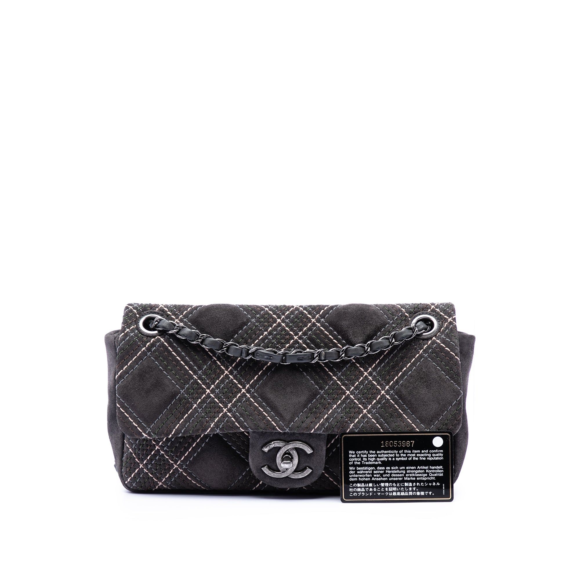 Chanel Paris Edinburgh Medium Stitched Suede Saltire Single Flap Size ONE SIZE - 7 Thumbnail