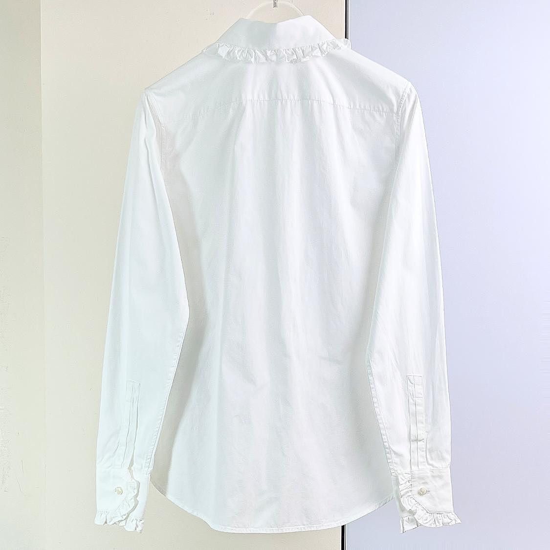 Saint Laurent Paris Saint Laurent Ruffle Trim Button Up Shirt Size 36 Size XS / US 0-2 / IT 36-38 - 2 Thumbnail