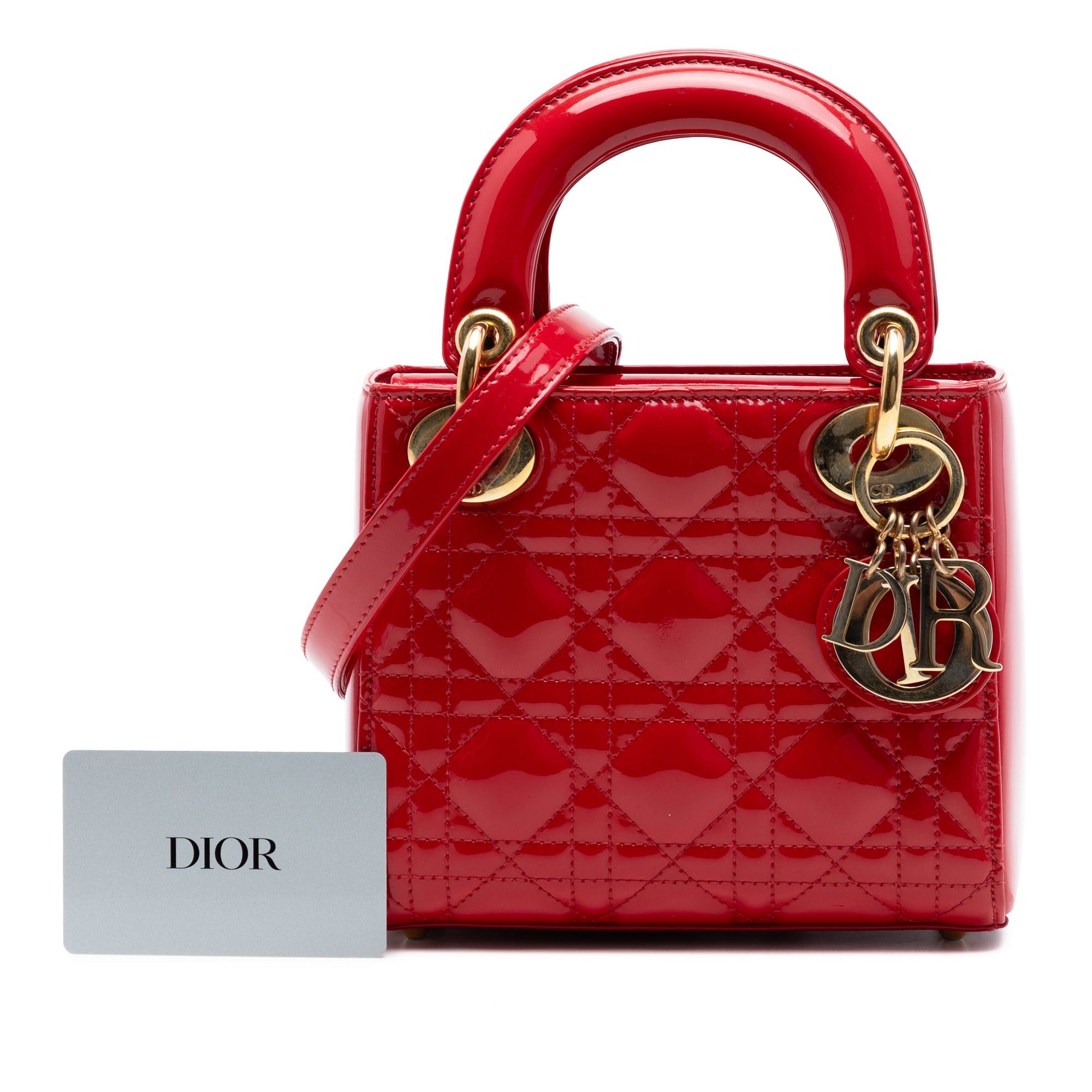 Dior Mini Patent Cannage Lady Dior Size ONE SIZE - 7 Thumbnail