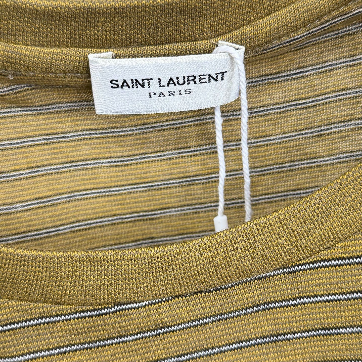 Saint Laurent Paris Saint Laurent Striped Logo T-Shirt Size XL Size US XL / EU 56 / 4 - 3 Thumbnail
