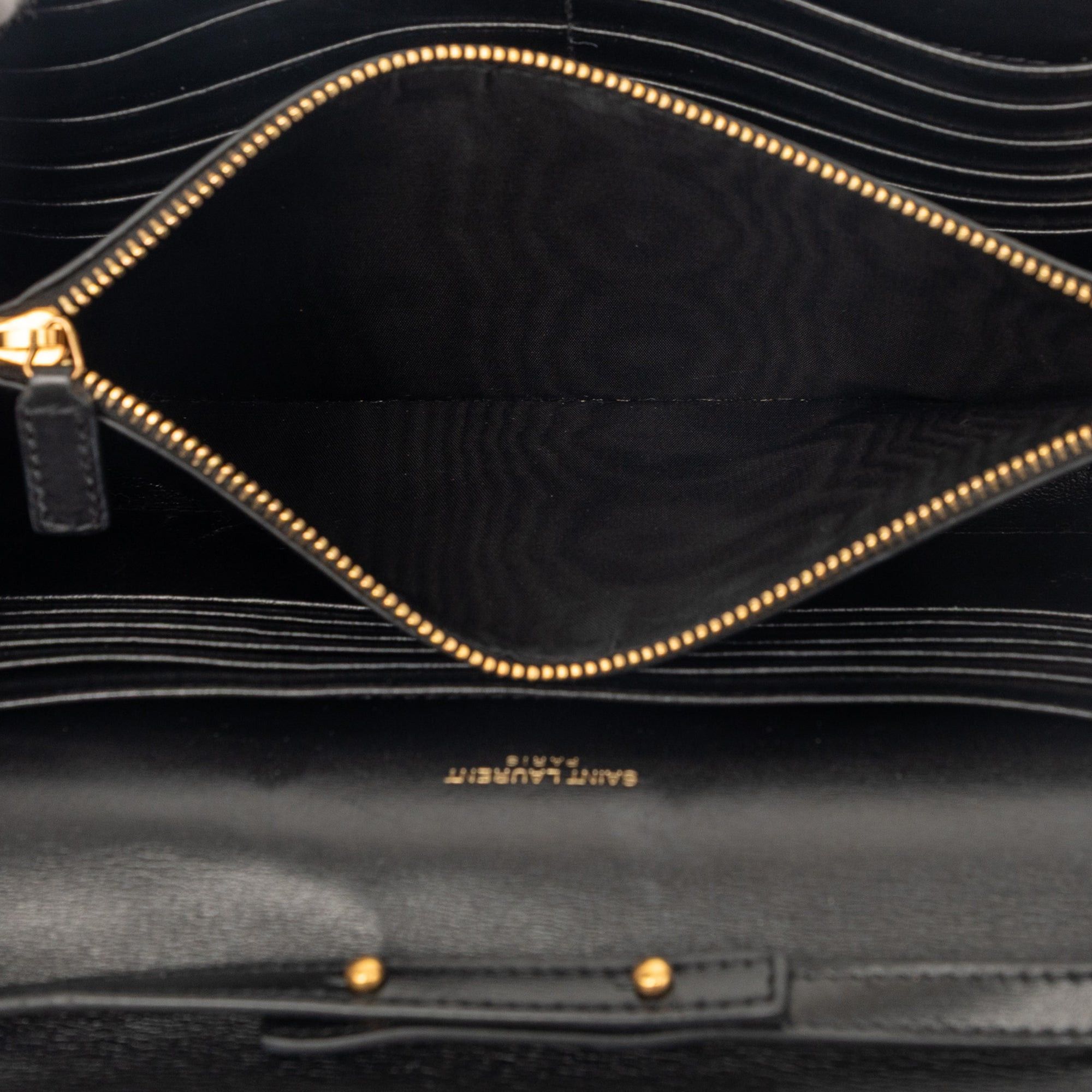 Saint Laurent Paris Leather Monogram Sulpice Wallet on Chain Size ONE SIZE - 4 Thumbnail
