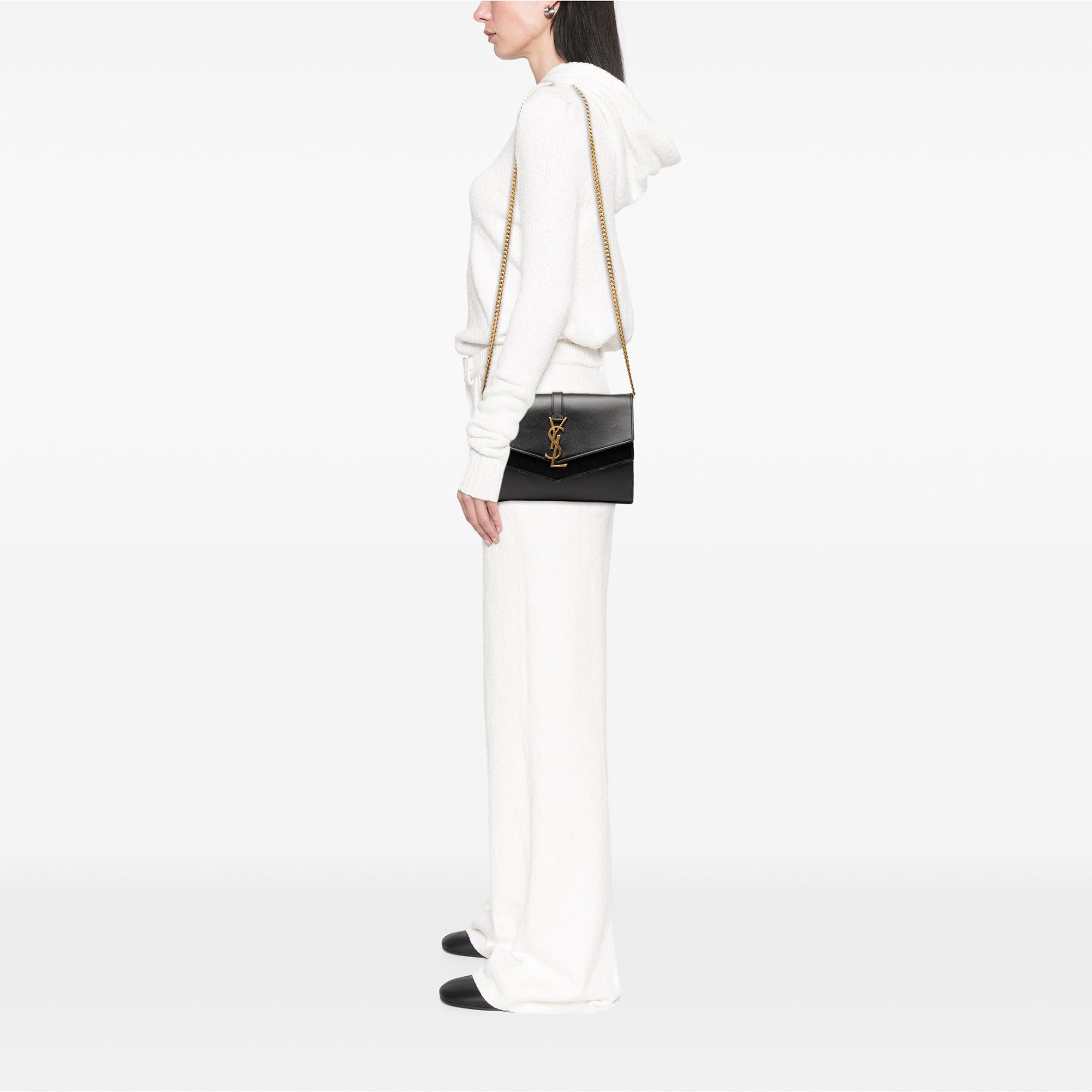 Saint Laurent Paris Leather Monogram Sulpice Wallet on Chain Size ONE SIZE - 7 Thumbnail