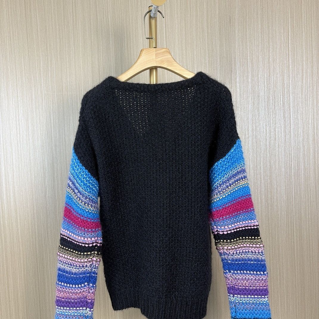 Saint Laurent Paris Saint Laurent Colorful Sleeve Mohair Cardigan Size M Size US M / EU 48-50 / 2 - 2 Thumbnail