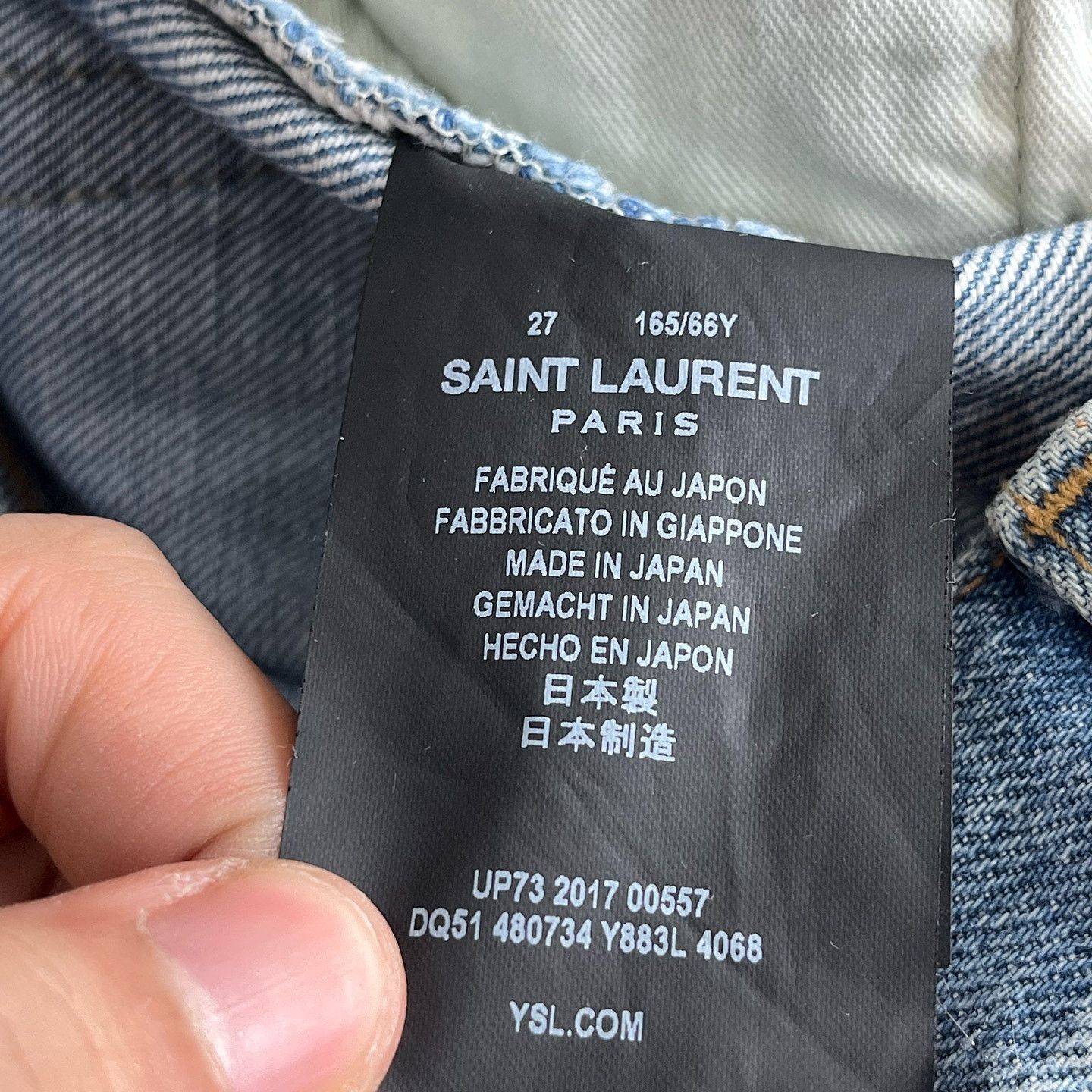 Saint Laurent Paris Saint Laurent Logo Embroidery Denim Mini Skirt Size 27 Size 27" / US 4 / IT 40 - 4 Thumbnail