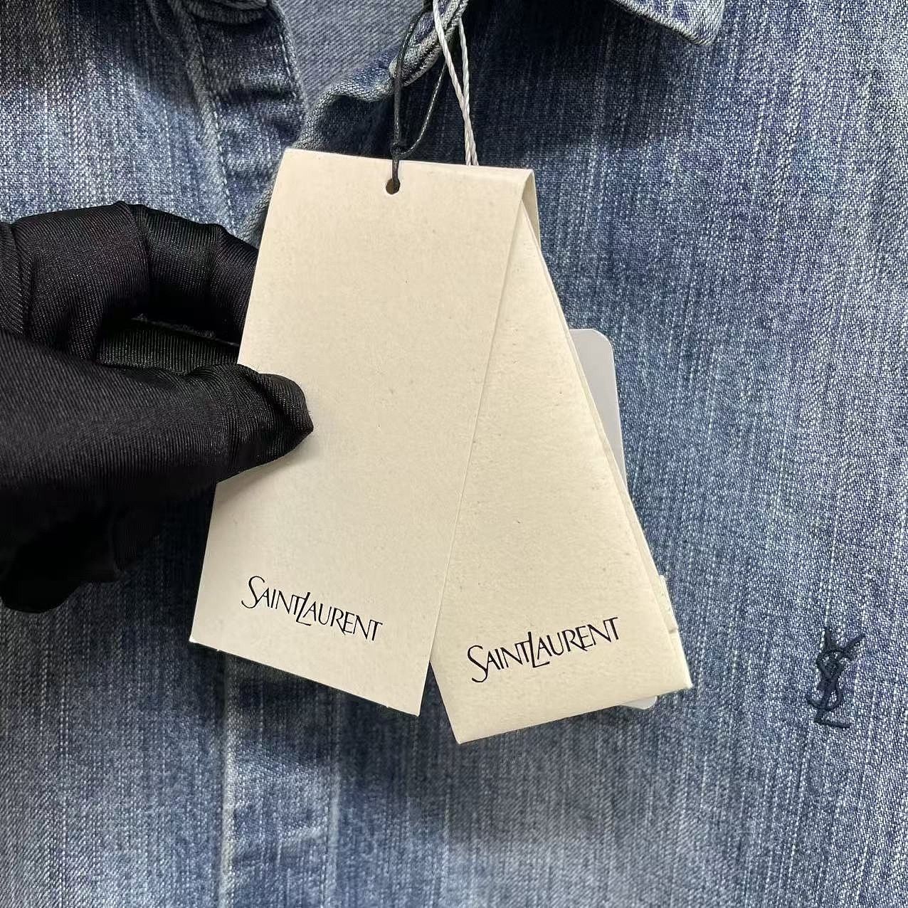Saint Laurent Paris Saint Laurent Logo Embroidery Denim Shirt Size S Size US S / EU 44-46 / 1 - 5 Thumbnail