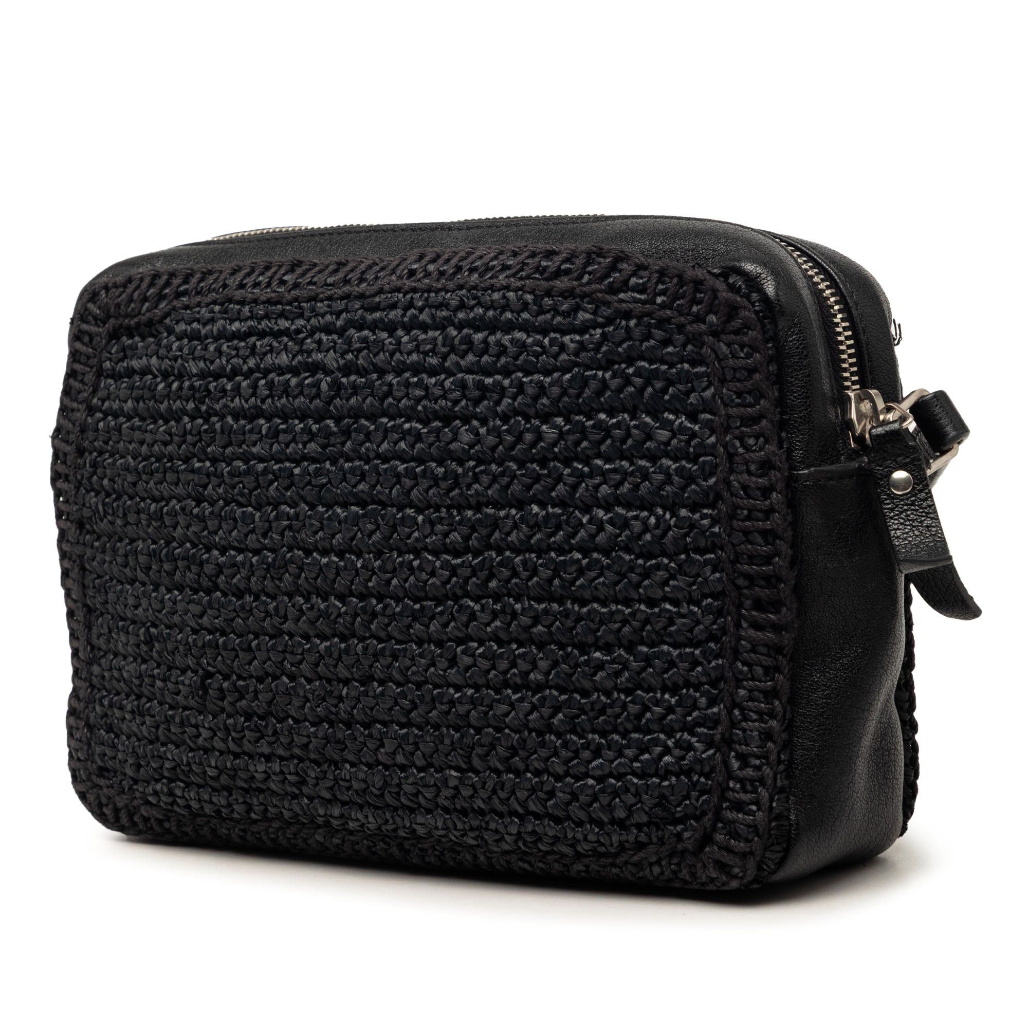 Saint Laurent Paris Woven Raffia and Leather Lou Camera Bag Size ONE SIZE - 2 Thumbnail